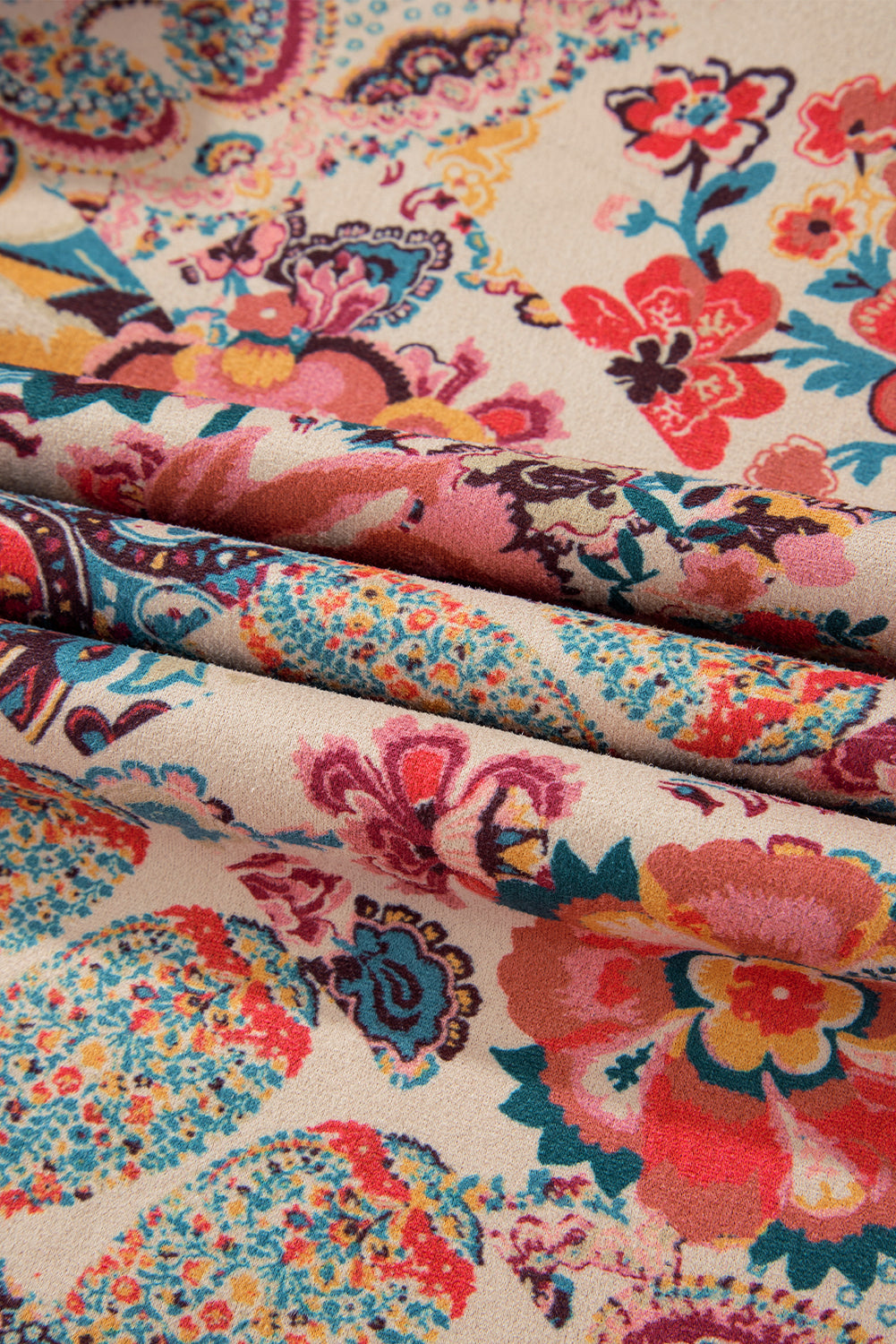 Floral Printed Sherpa Lined Hooded Jacket eAura