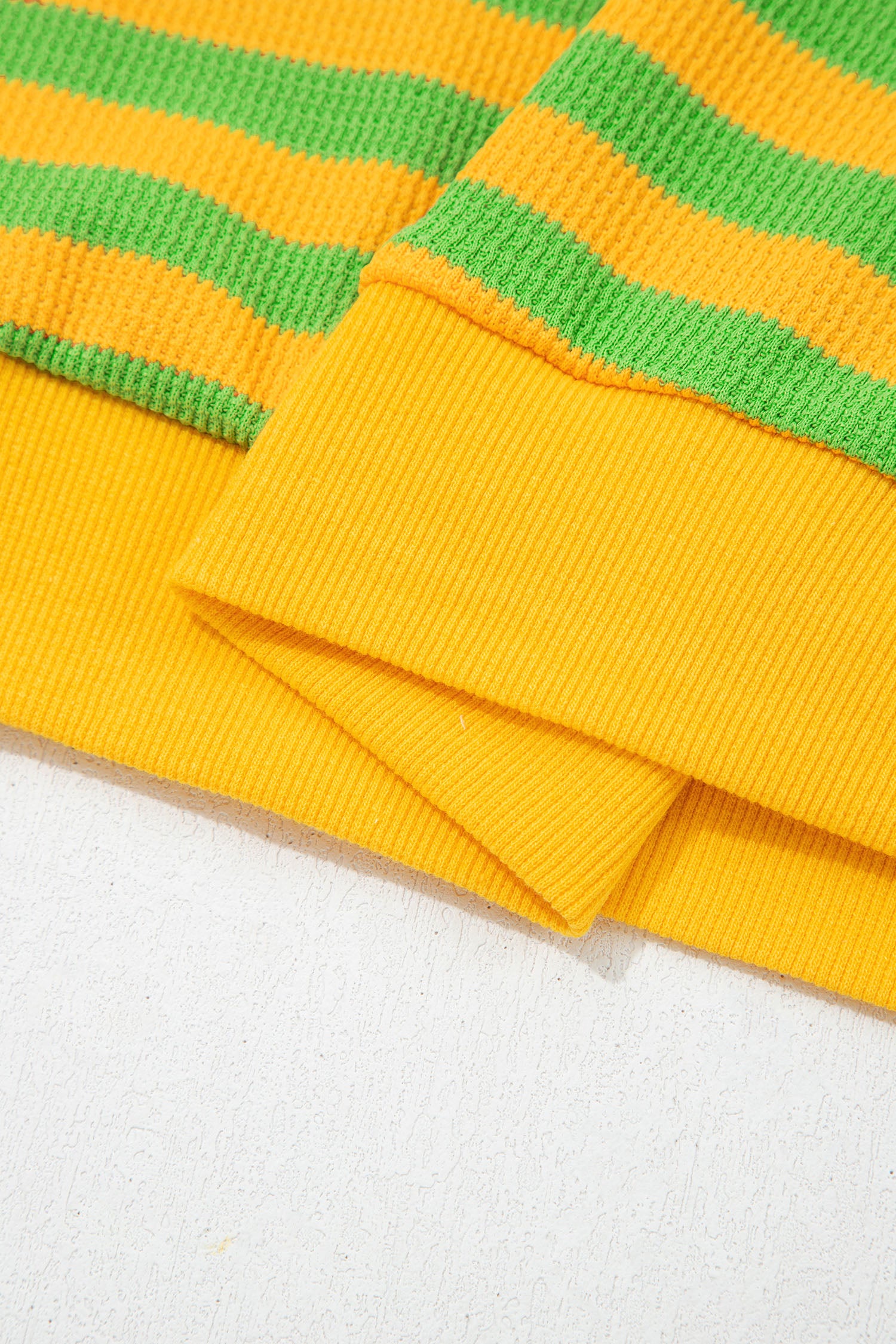 Puff Short Sleeve T Shirt Matching Shorts Set – Green Stripe