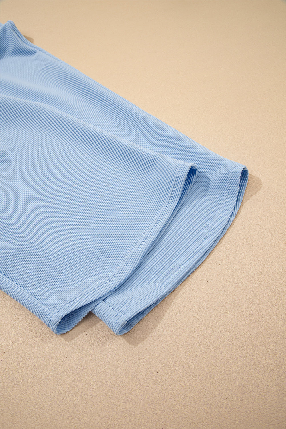 Beau Blue Textured Ruffled Sleeve Zipped Top and Wide Leg Trousers Set eAura