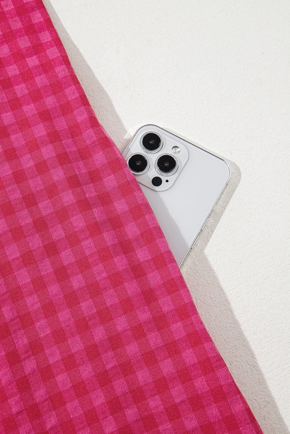 Rose Ginham Check Bubble Sleeve Ruffled Maxi Dress - eAura