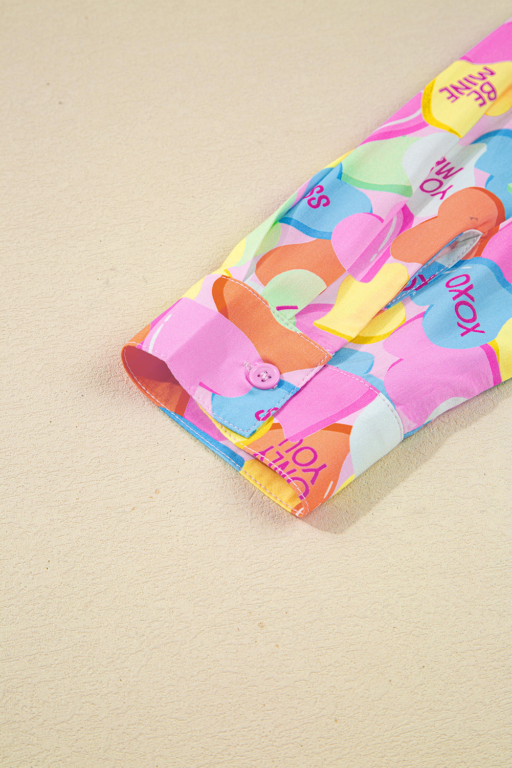 Candy Heart V-Neck Collared Tunic Shirt and Shorts Pyjama Set - eAura