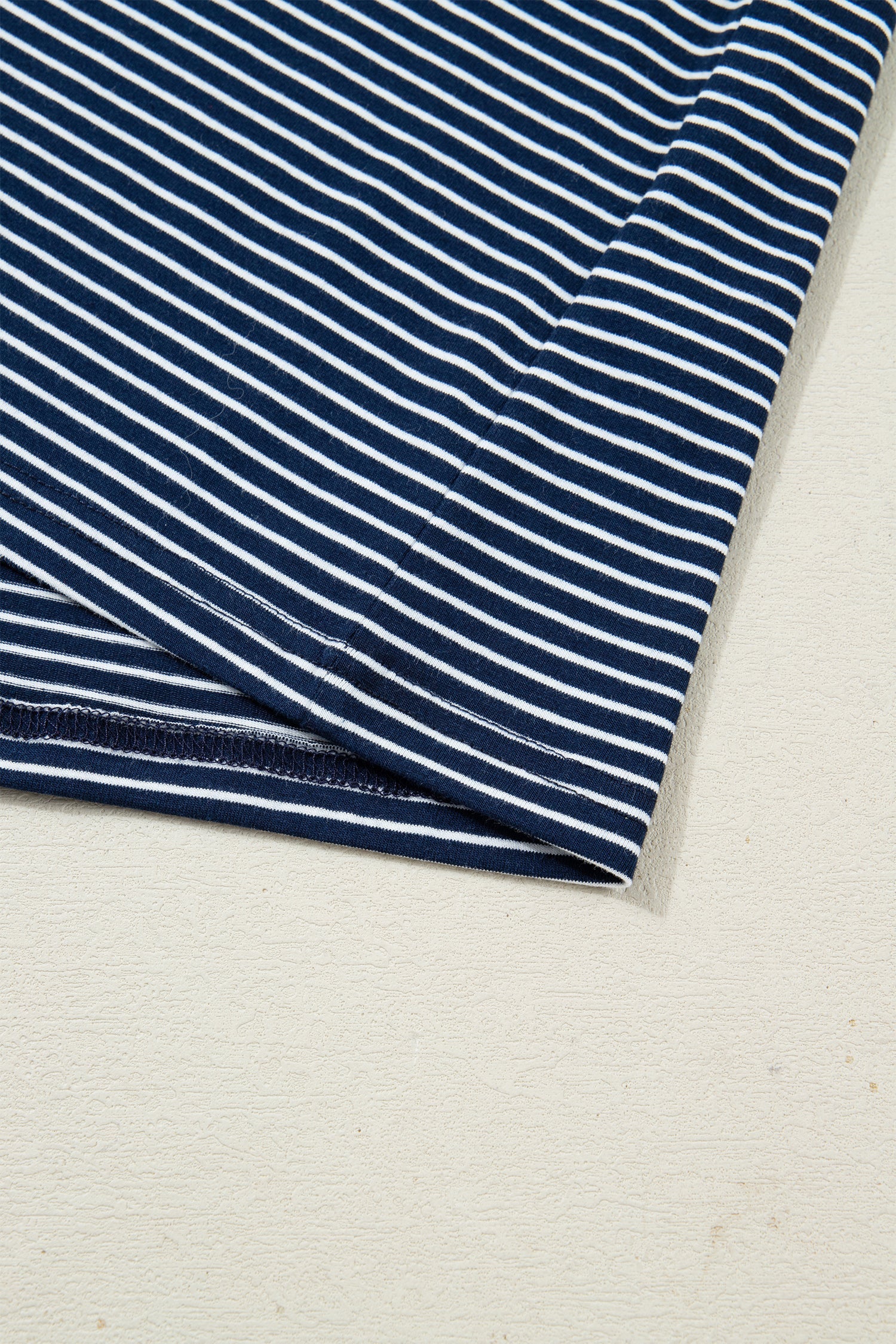 Stripe Drop Shoulder Long Sleeve Tee and Buttoned Shorts Pyjama Set - Loungewear & Sleepwear/Pyjama