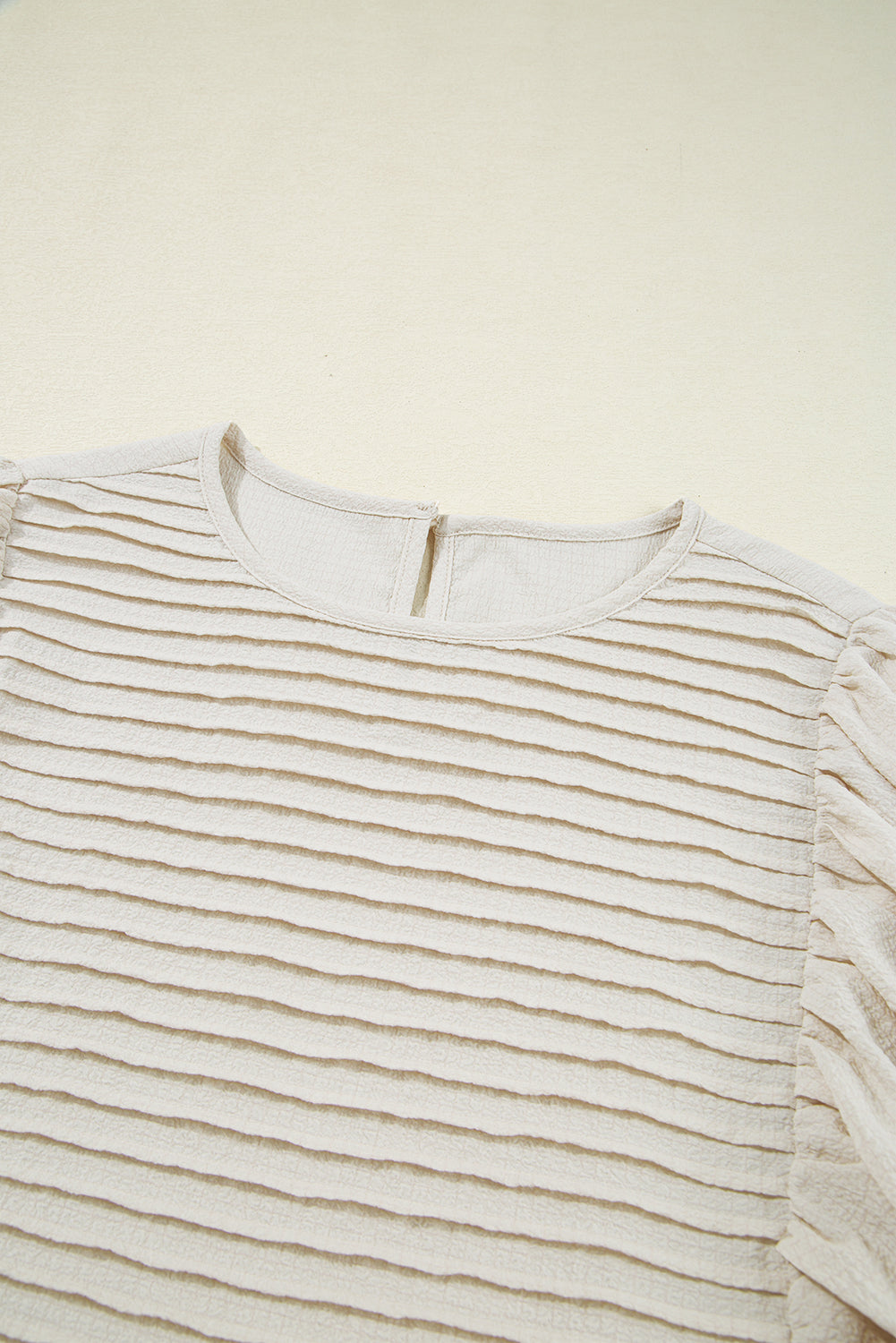 White Textured Ruffled Puff Sleeve Oversized Dress eAura