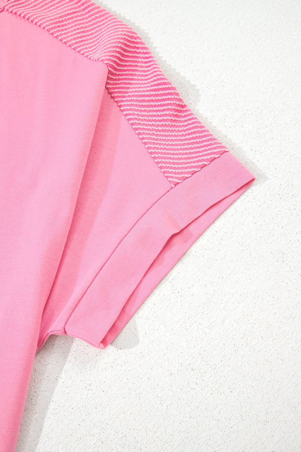 Bonbon Ribbed Patchwork Pocketed Plus Size T Shirt BB Fashion Outlet