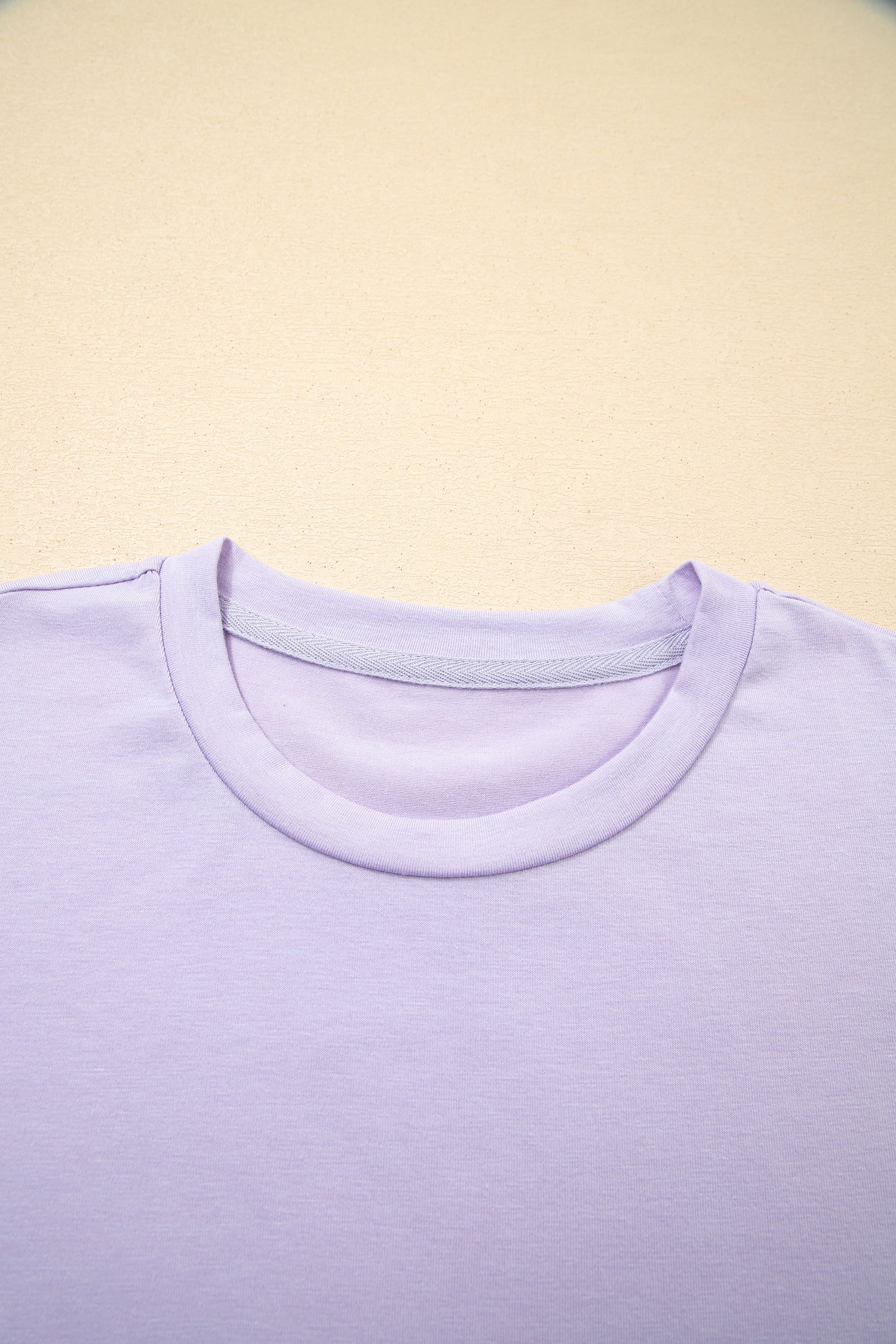 Casual Plain Crew Neck Tee T-Shirt