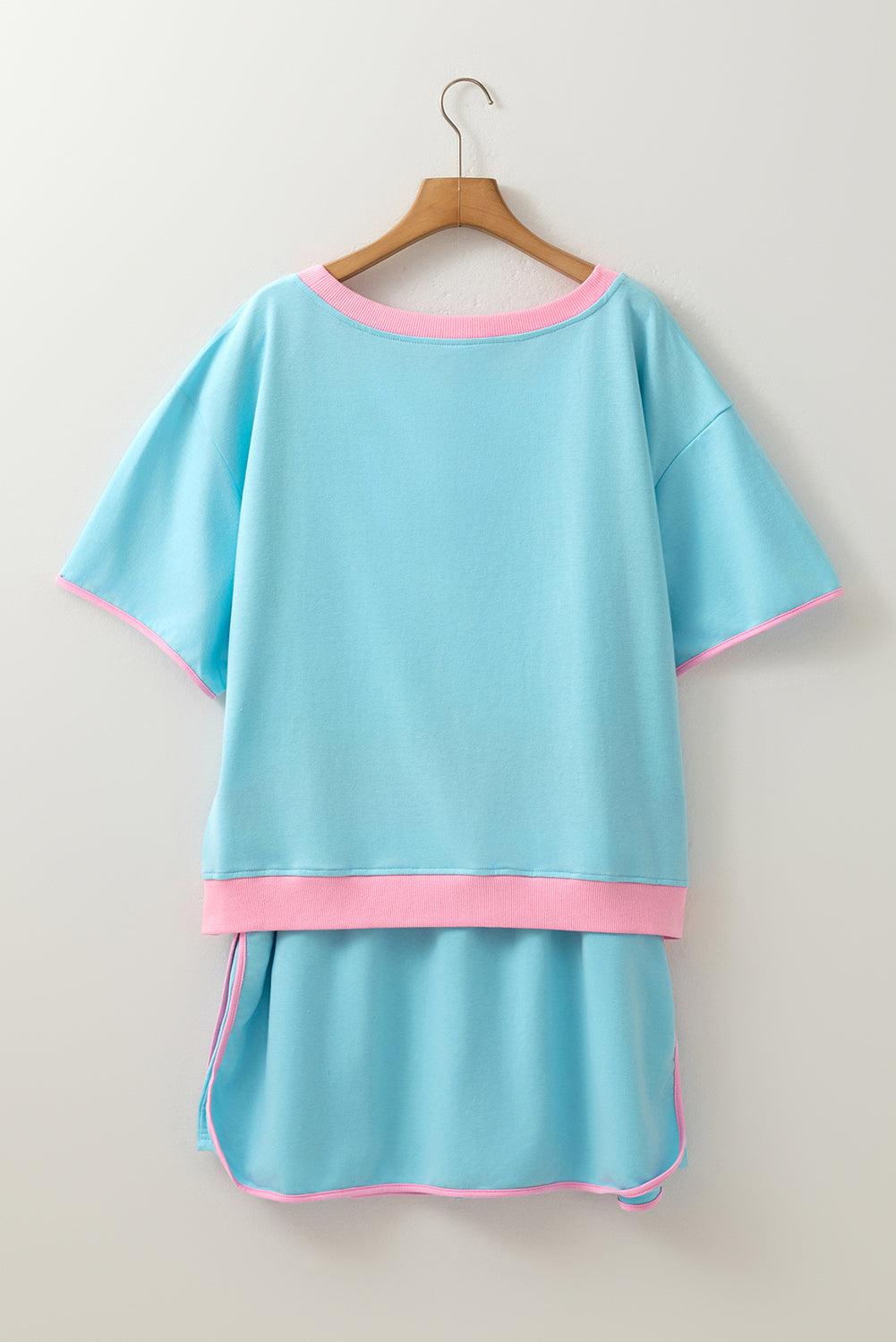 Plus Size Contrast Trim T-Shirt and Skirt Two Piece Co-ord Set Dear-Lover Dropshipping