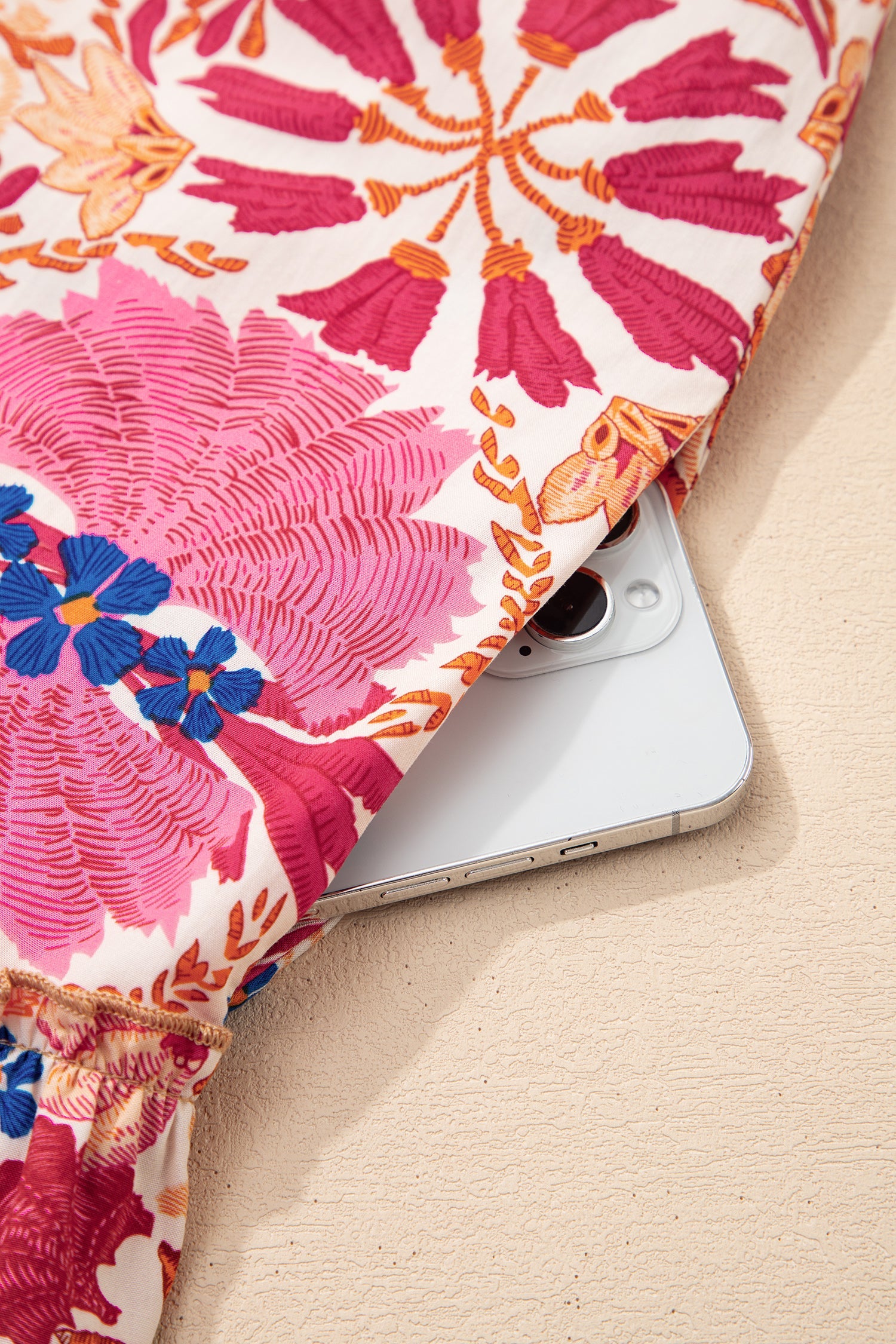 Fall Flower Print Long Sleeve Mini Dress - eAura