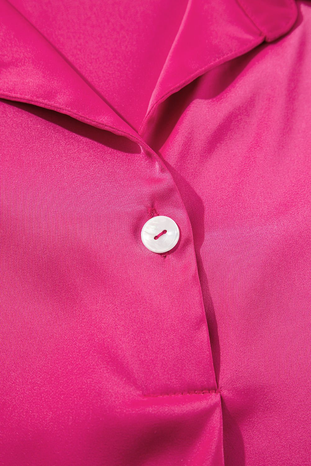 Rose Red Buttoned Collar Shift T-shirt Mini Dress eAura