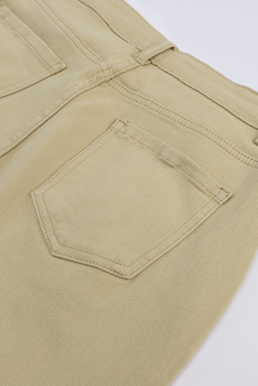 Khaki Solid High Waist Casual Trousers Beagle Boutique Fashion Outlet
