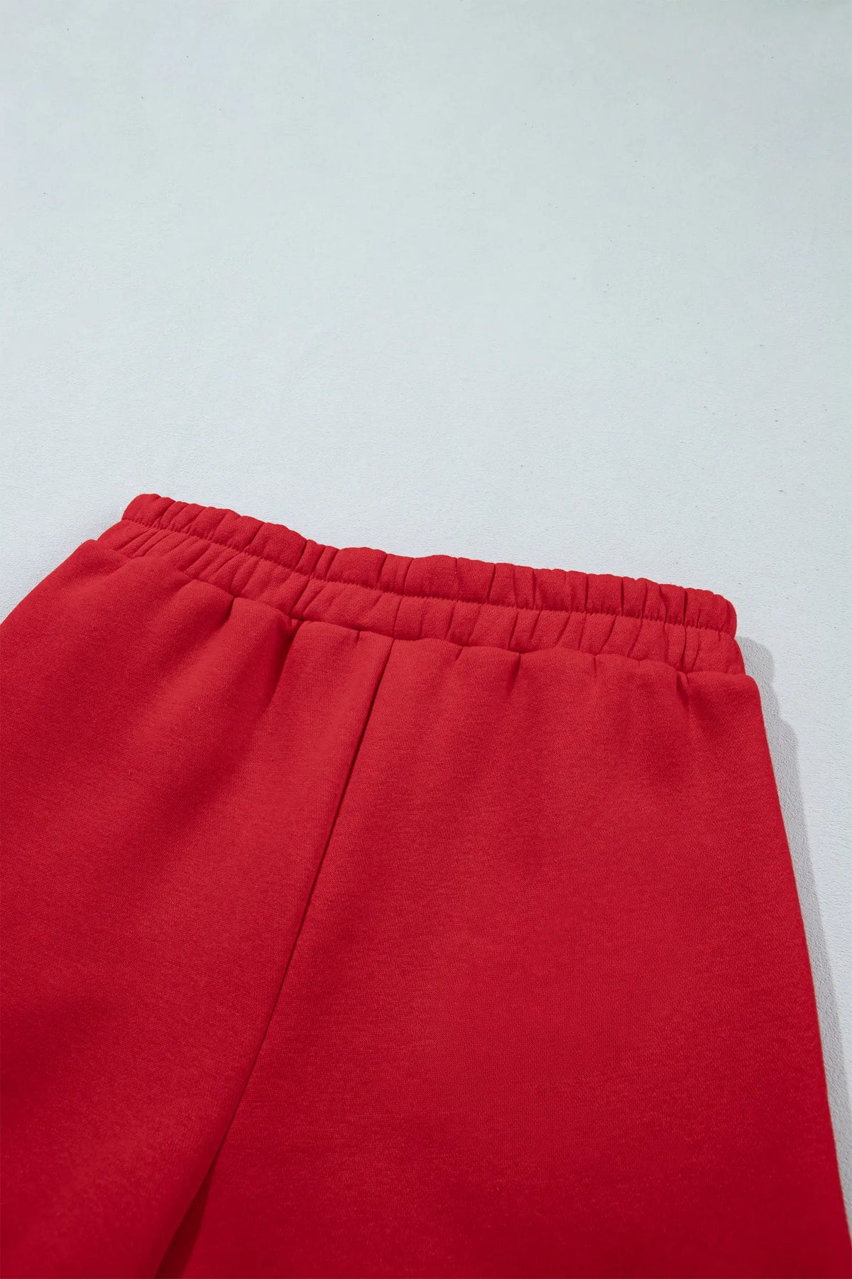 Gingham Trim Baggy Pullover 2pcs Short Set – Fiery Red