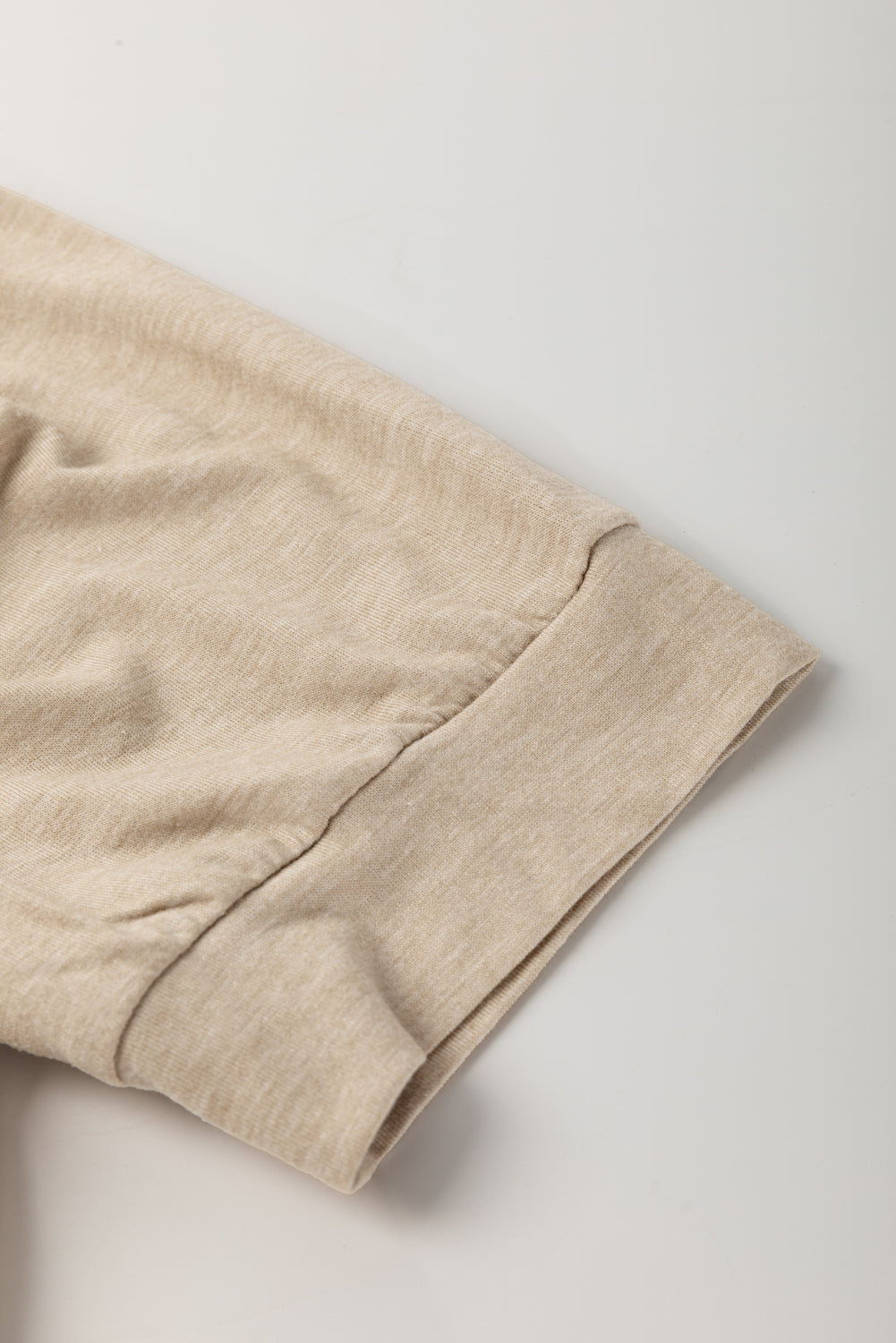 Parchment Solid Colour Ruched Puff Sleeve T Shirt eAura