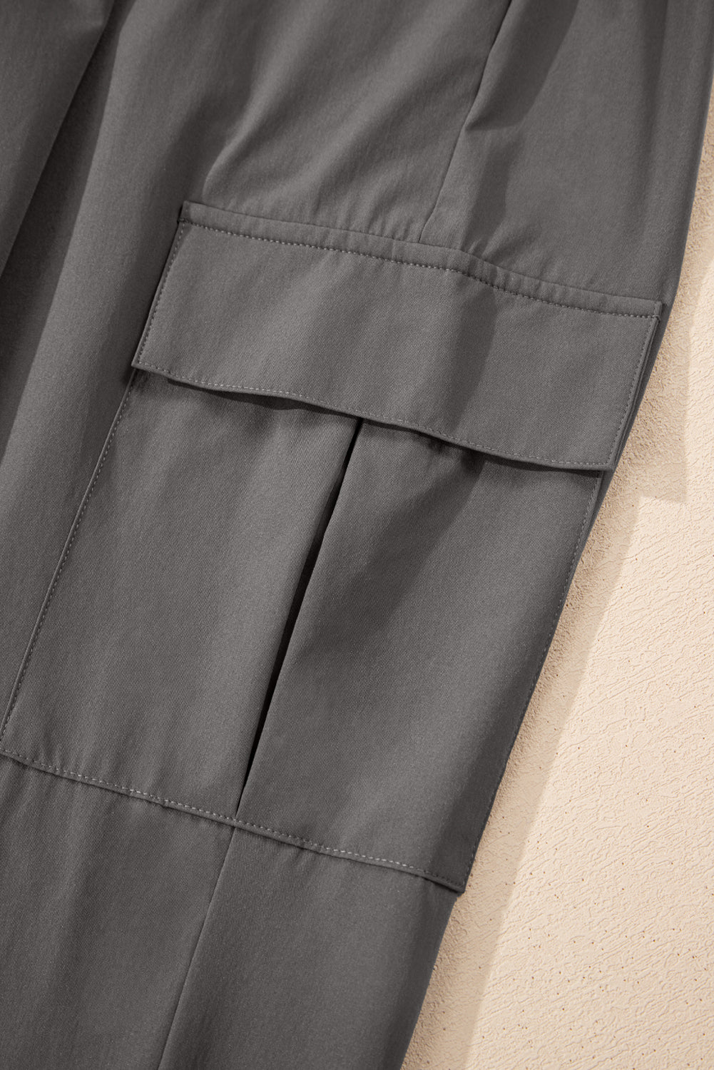 Elastic High Waist Cargo Jogger Trousers With Pockets - eAura