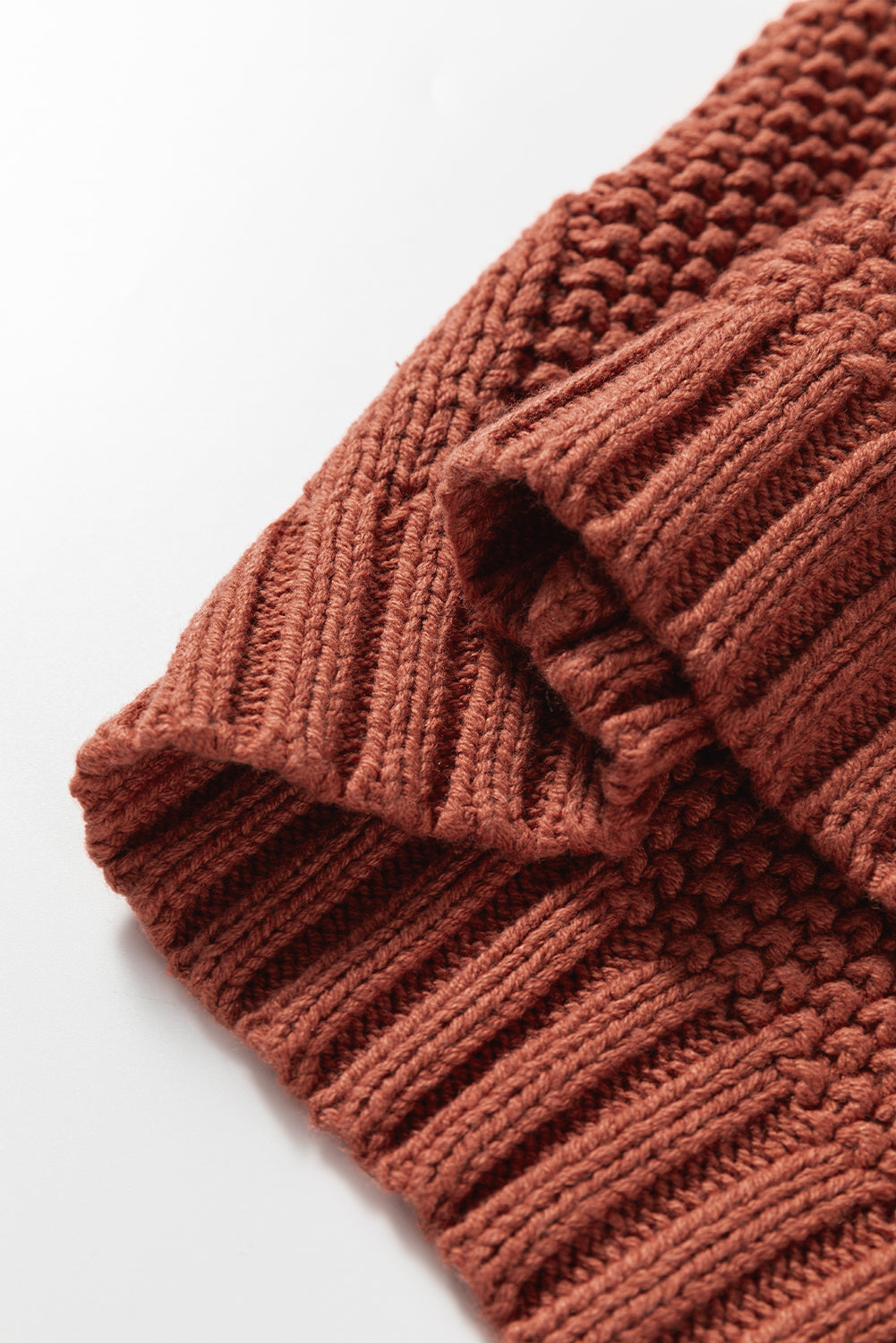 Chunky Fit Slouchy Textured Knit Sweater - eAura