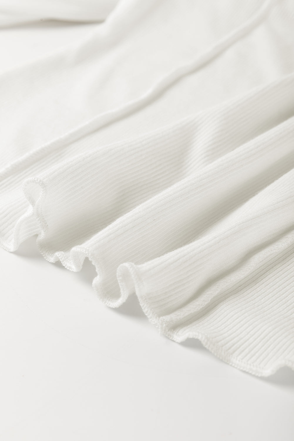White Exposed Seam Slim Fit Long Sleeve Top - eAura