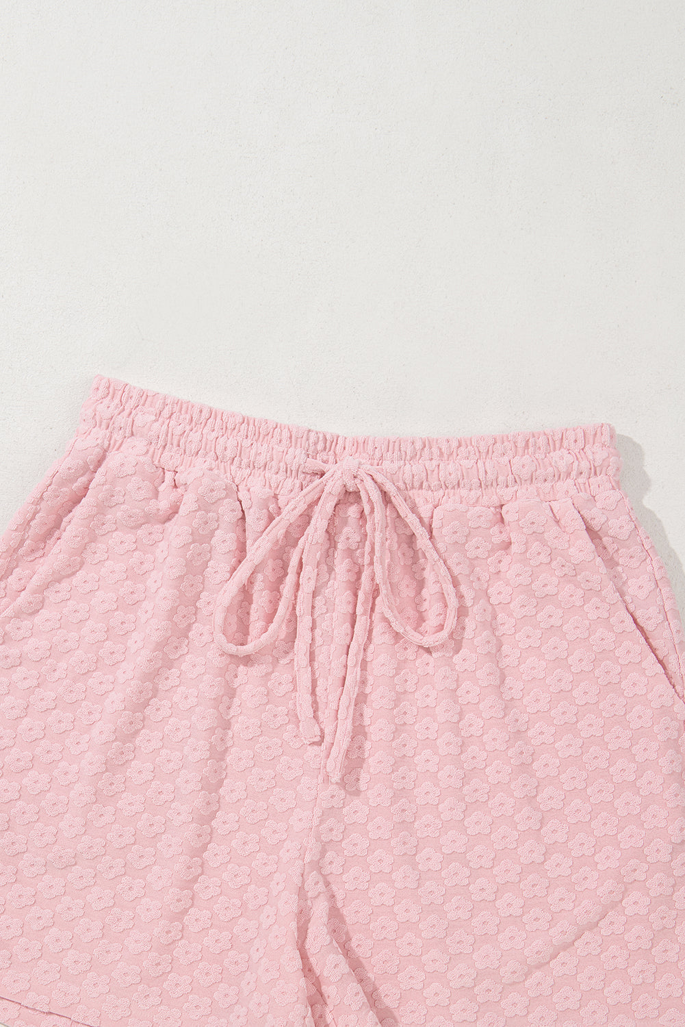Coral Paradise Daisy Jacquard Textured Casual Short Co-ord Set eAura