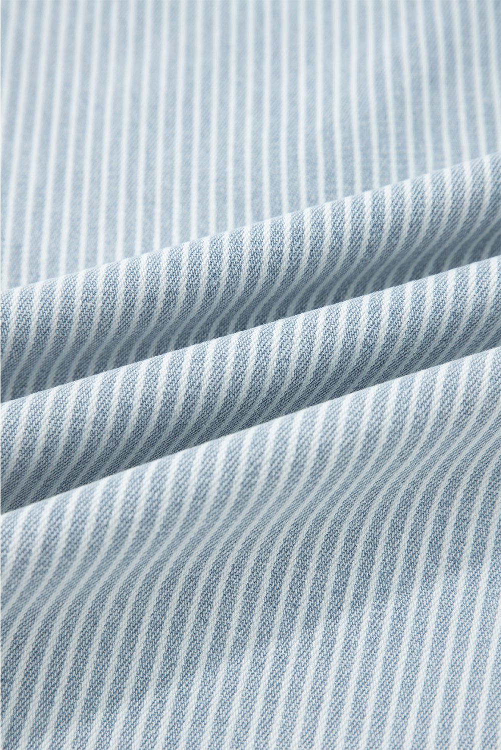 Stripe Button Flap Pocket Cuffed Hem Wide Leg Jeans - eAura