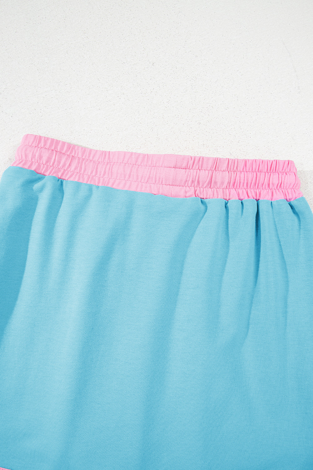 Turquoise Colourblock Edge Drop Shoulder T Shirt and Skirt Co-ord eAura