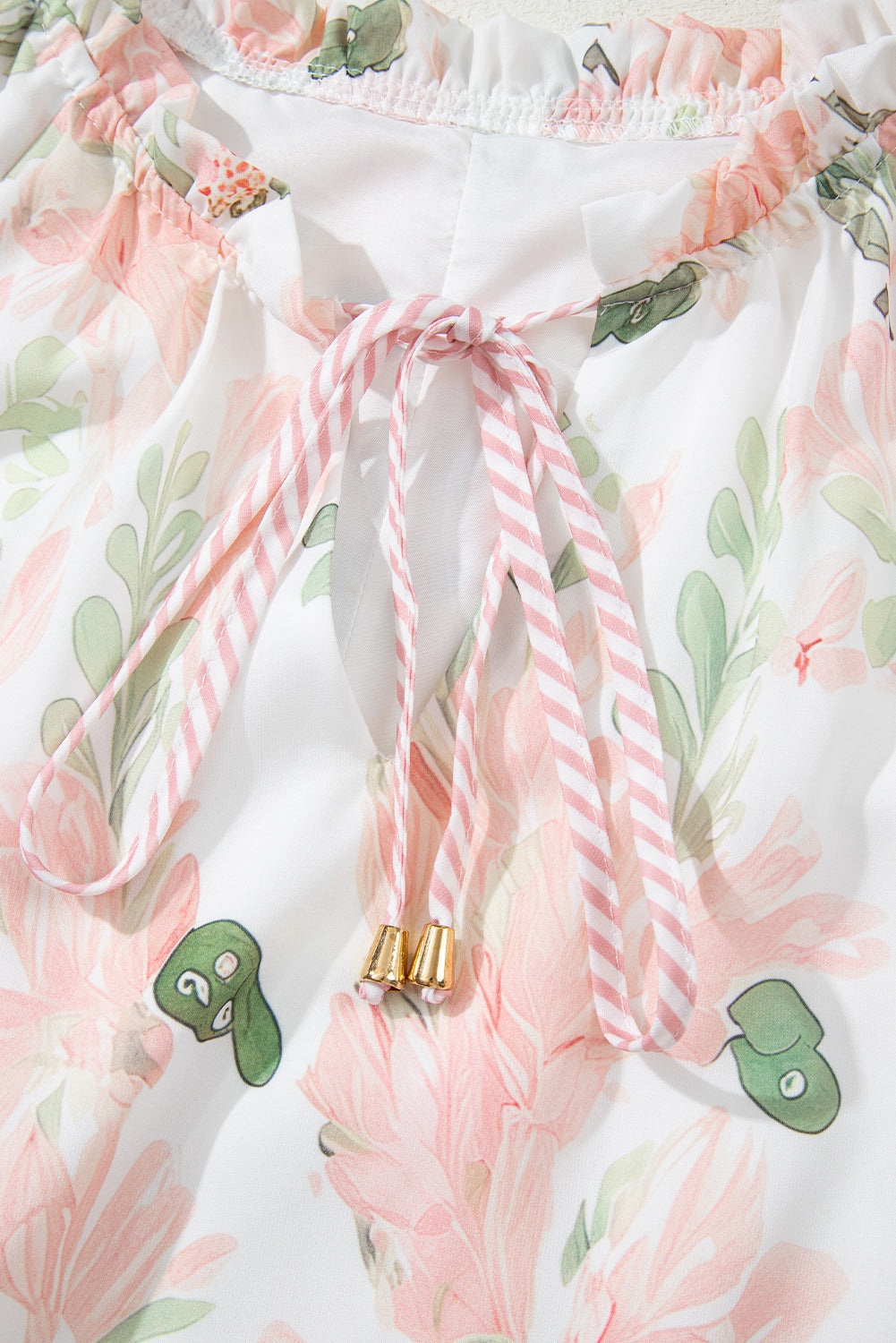 Plus Size Floral Print Striped Detail Short Summer Dress BB Fashion Outlet
