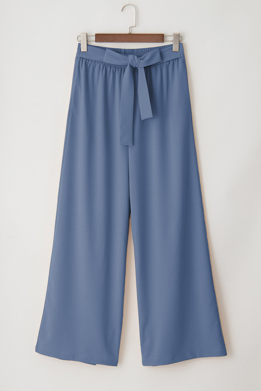 Coffee High Waisted Tie Front Side Pocket Wide Leg Flowy Casual Pants Dear-Lover Dropshipping