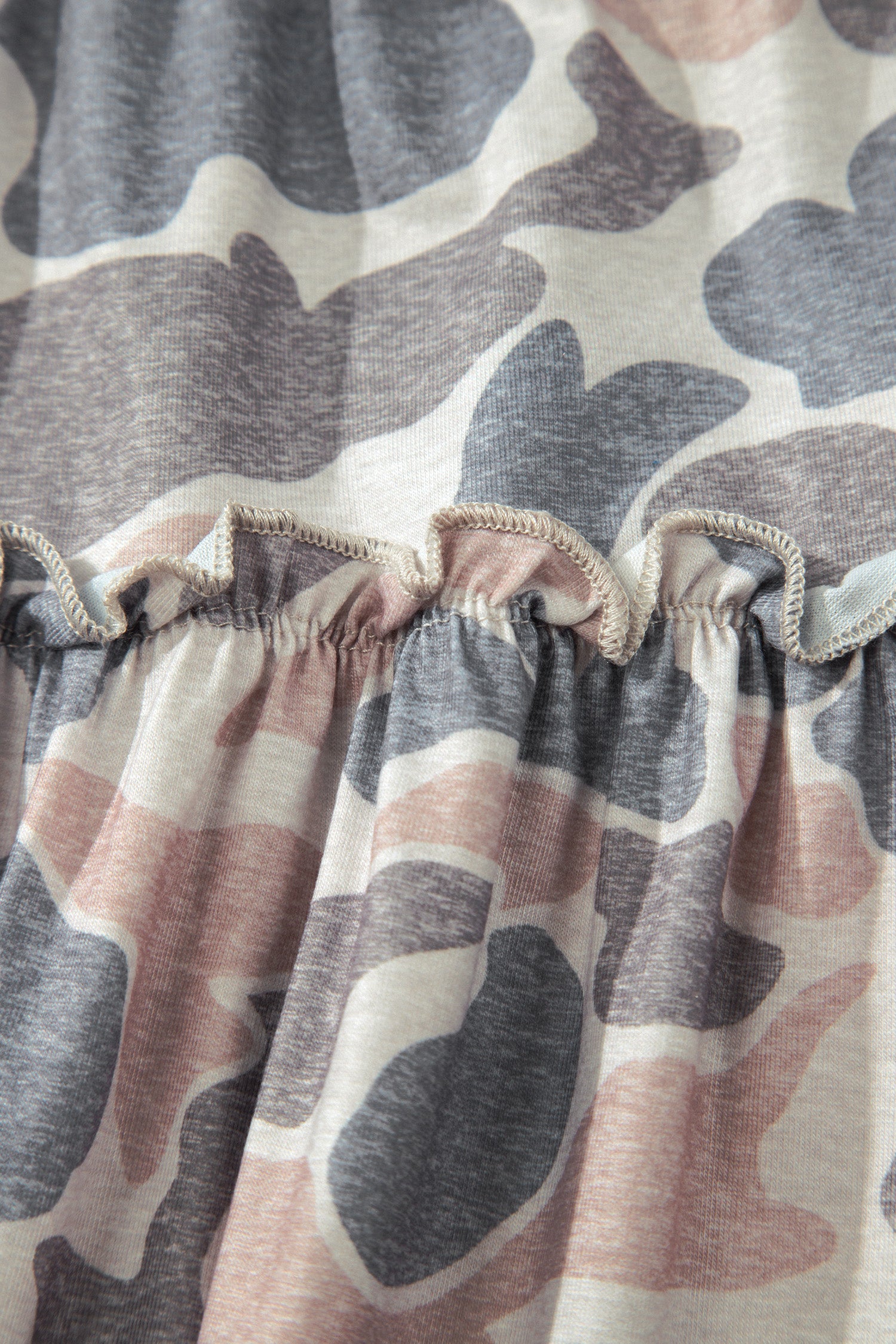 Camo Print Wide Leg Casual Pants