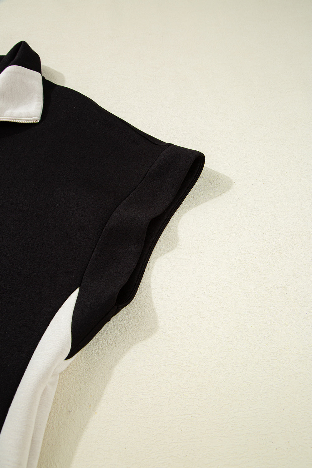 Black Contrast Zipped Collared T Shirt and Short Co-ord Set eAura