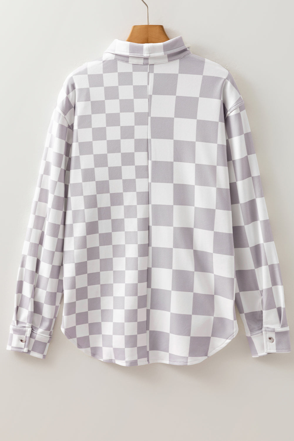 Checkerboard Flap Pocket Button Front Shacket Dear-Lover Dropshipping