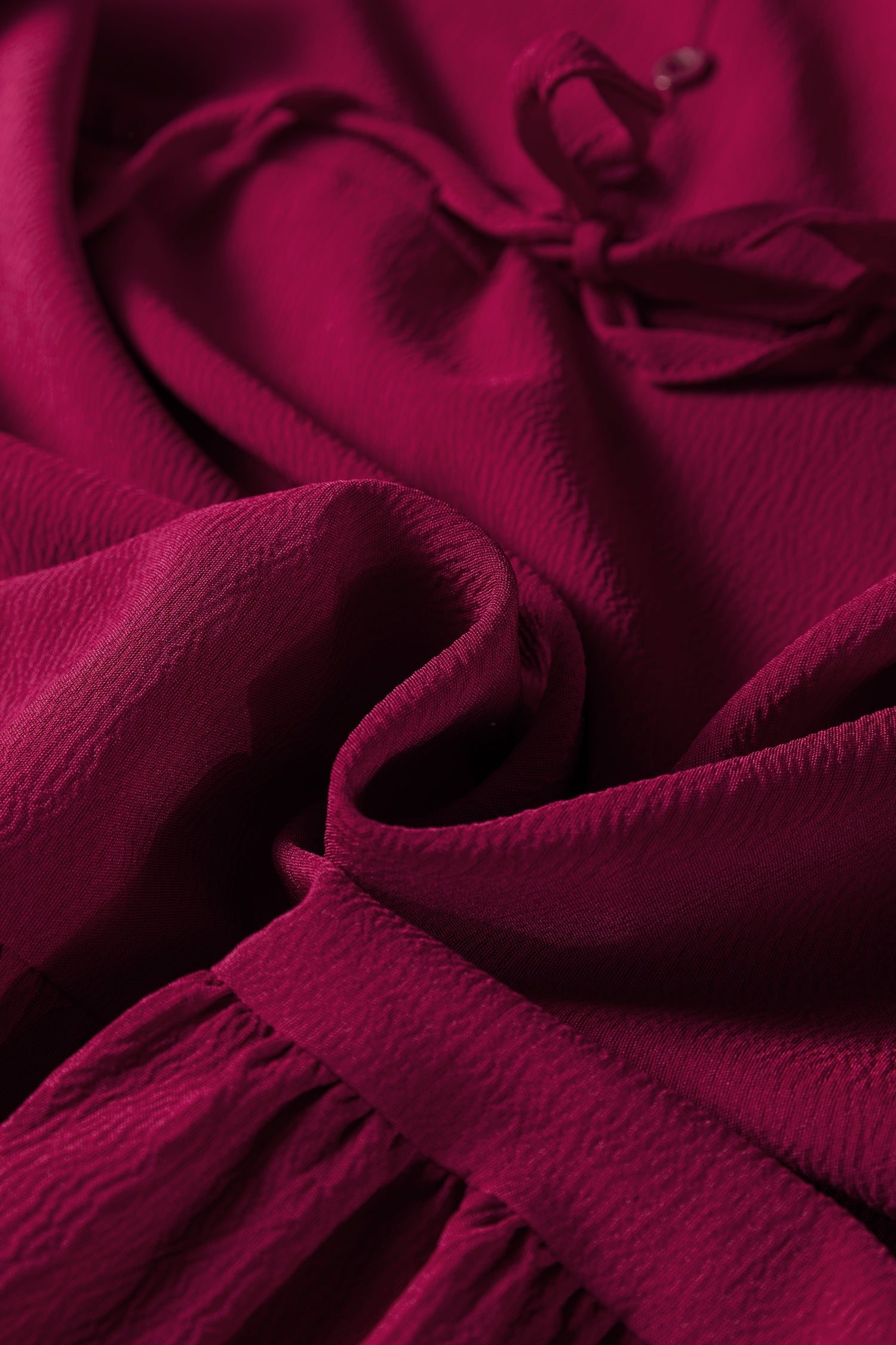 Long Sleeve Button V-Neck Tiered Maxi Dress - Dresses/Maxi Dresses