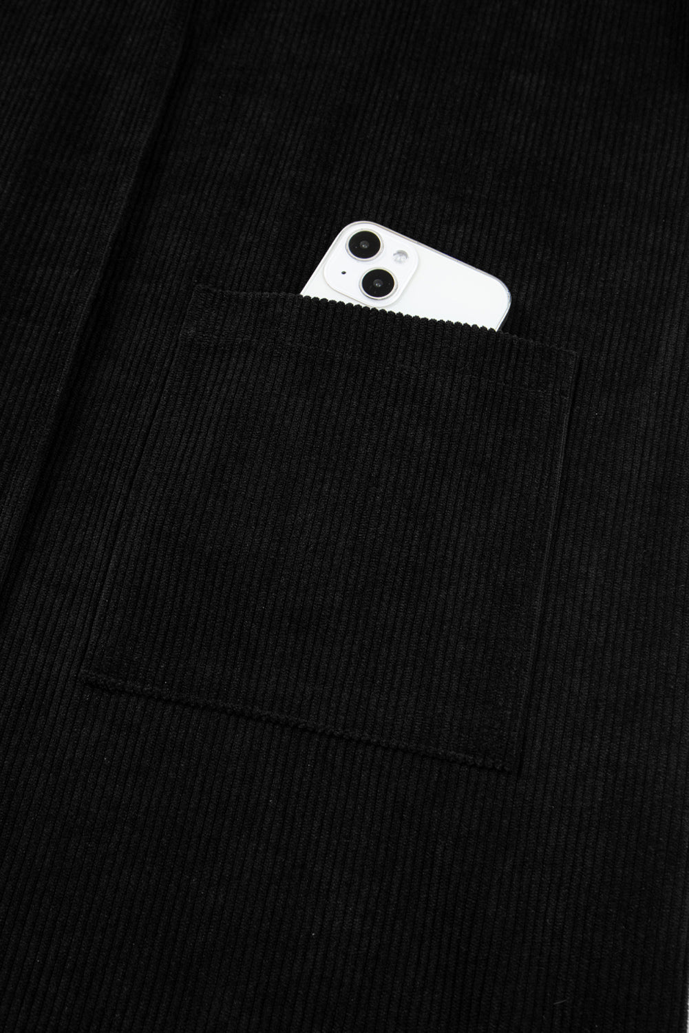 Soft Corduroy Sleeveless Mini Dress With Patched Pockets - eAura