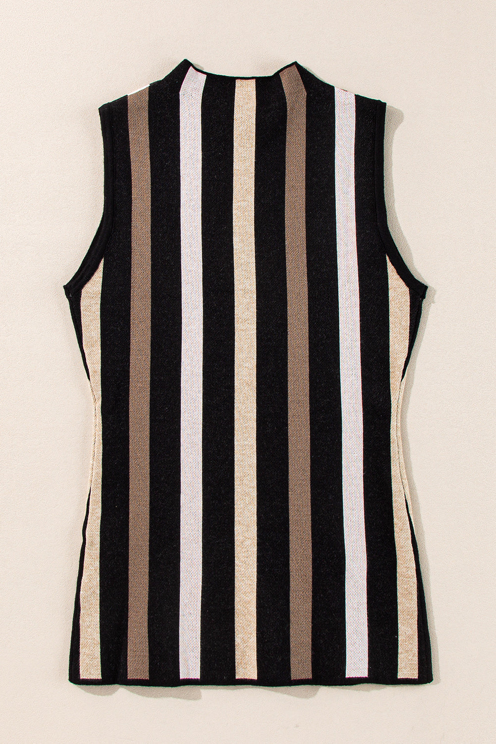 Black Stripe Slim Fit O Neck Sweater Vest eAura
