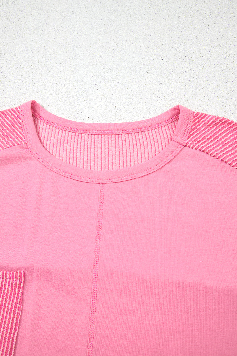 Bonbon Ribbed Patchwork Pocketed Plus Size T Shirt BB Fashion Outlet
