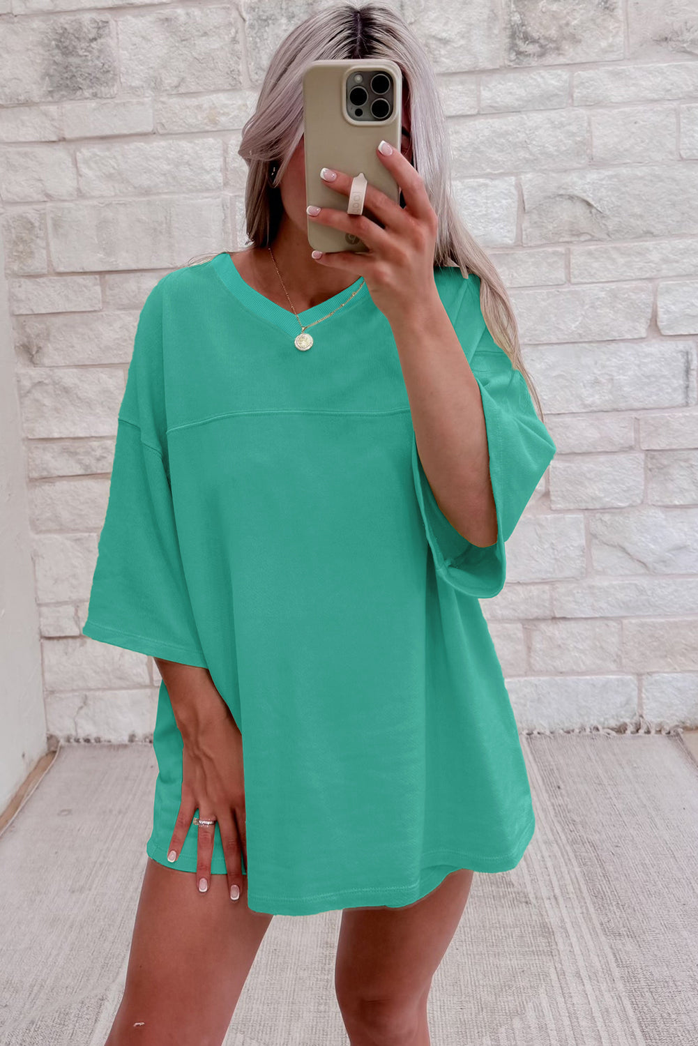 Baggy V Neck Half Sleeve Tee and Shorts Co-ord Set eAura