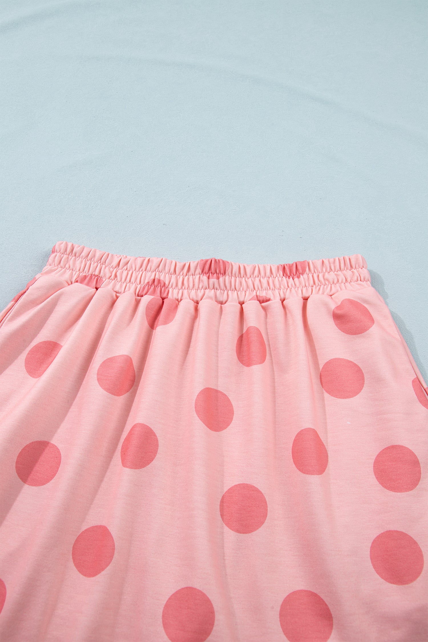 Polka Dot Short Sleeve Top Casual Skort 2pcs Outfit – White
