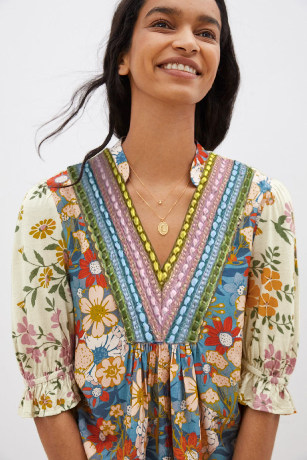 Multicolour Crochet V Neck Half Sleeve Boho Floral Blouse Dear-Lover Dropshipping