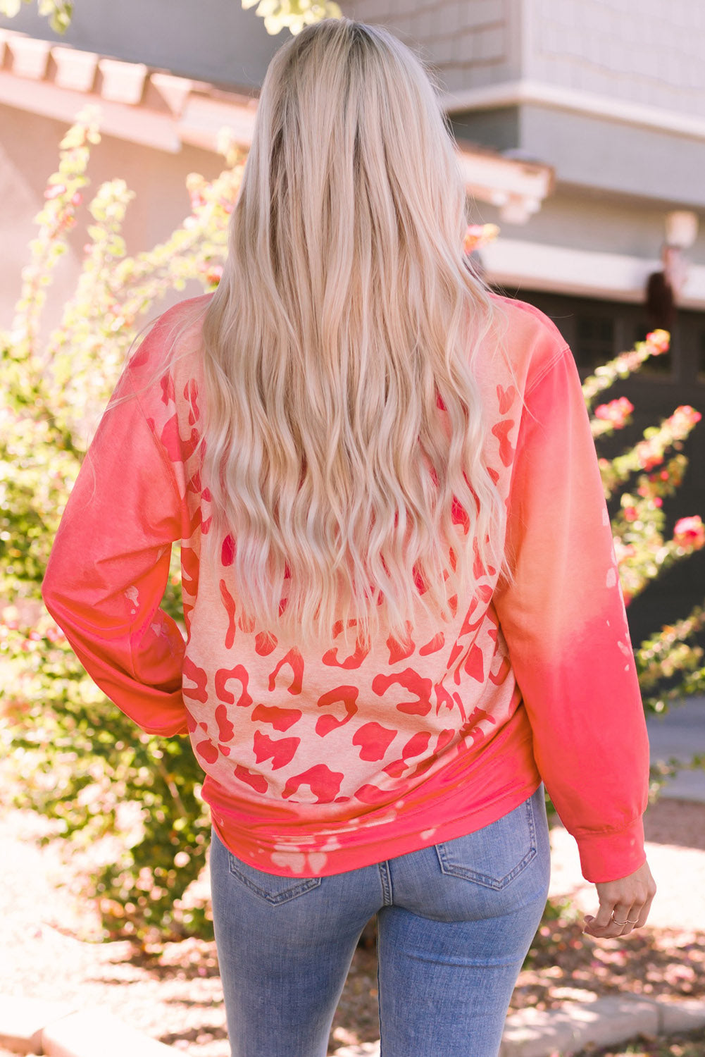 Pink Bleached Cheetah Print Sweatshirt eAura