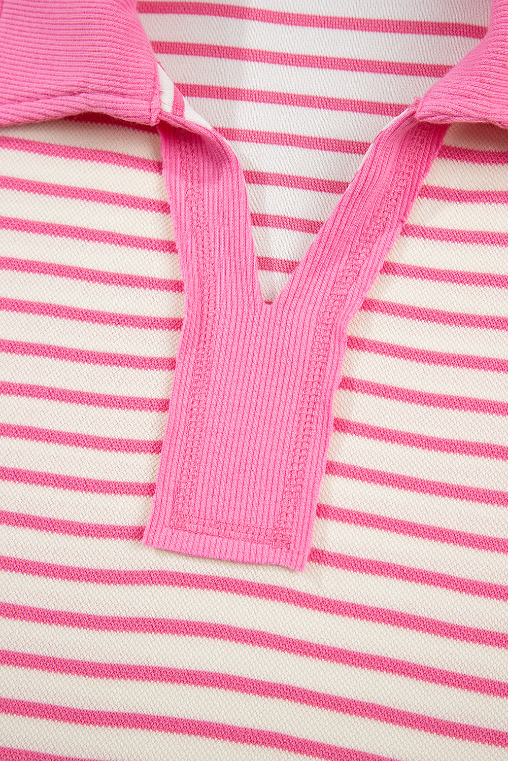 Stripe Collared V-Neck Drop Shoulder Pullover and Skort 2pcs Co-ord Dear-Lover Dropshipping