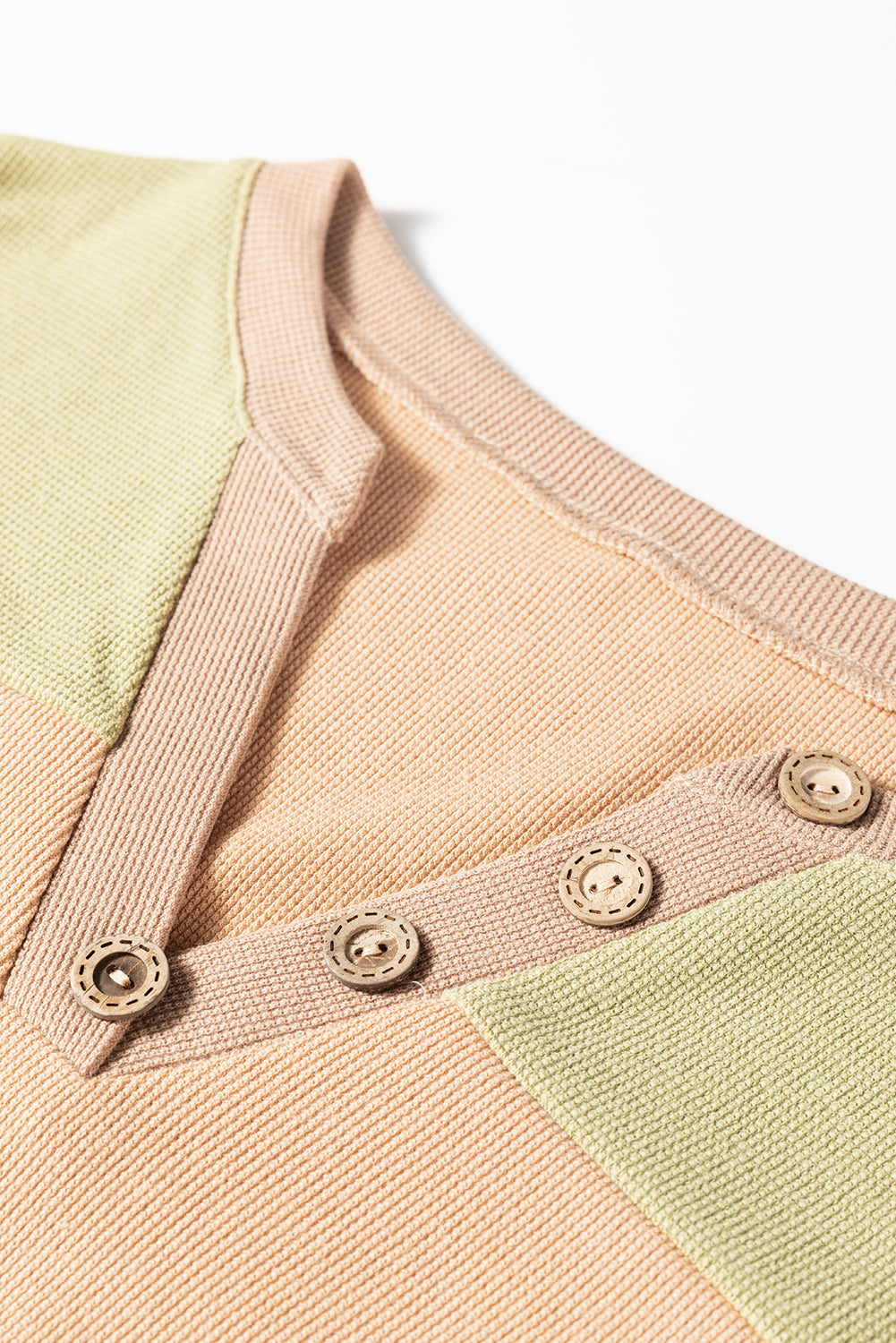 Textured Drop Shoulder Henley Top eAura