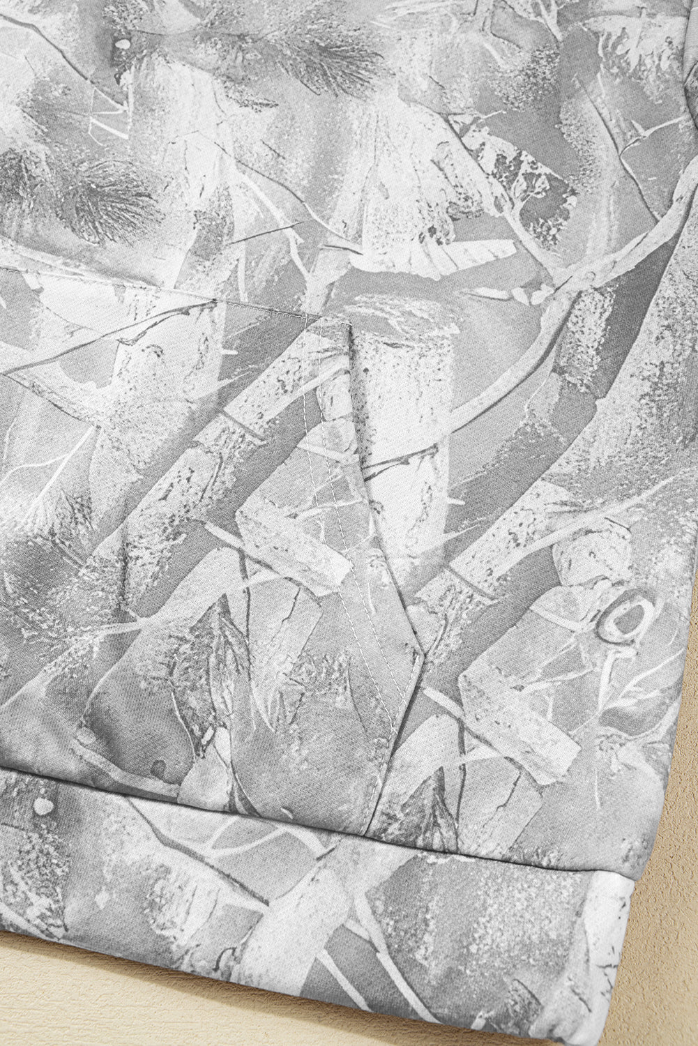 Grey Camouflage Woodland Print Oversized Sporty Hoodie - eAura
