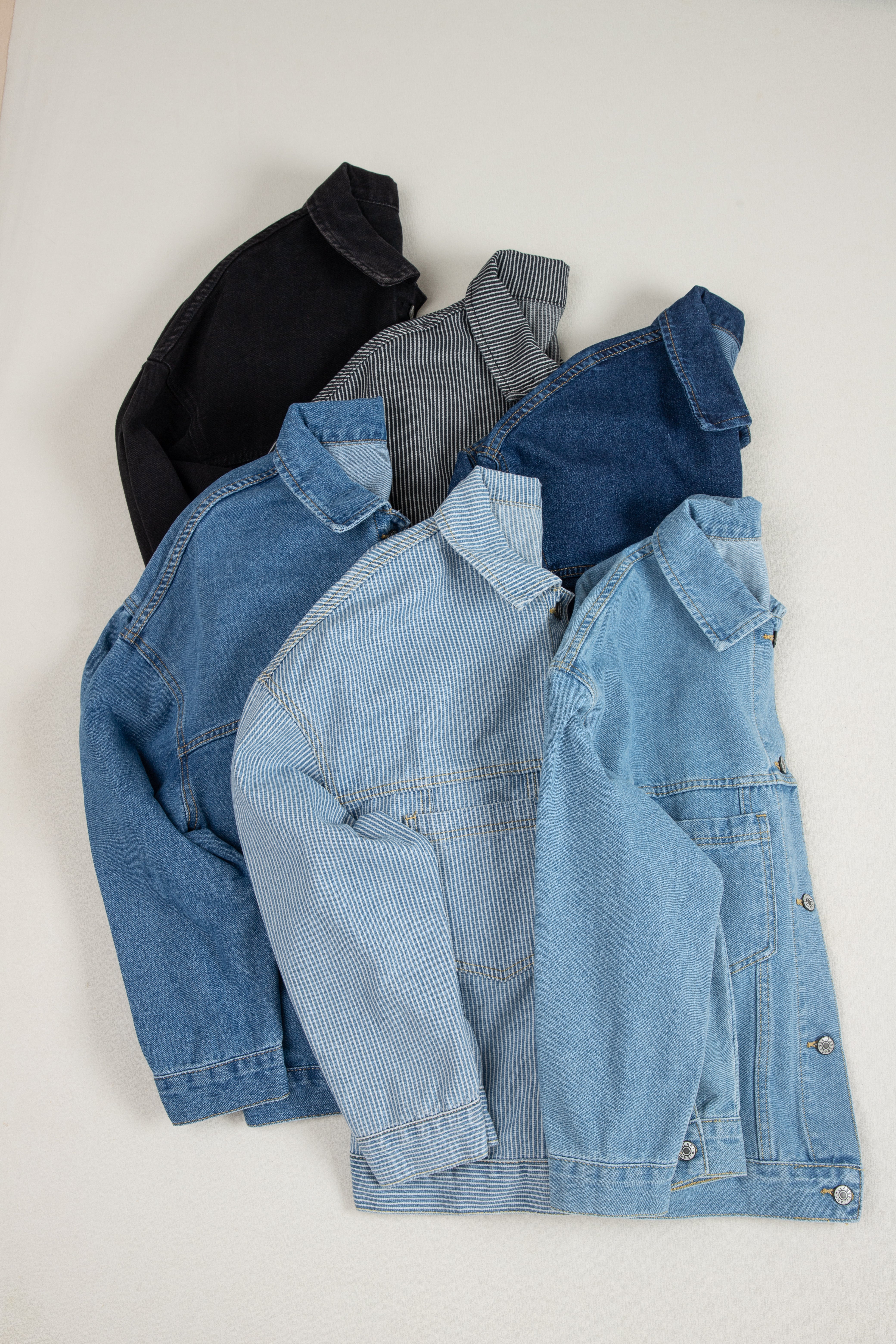 Dark Blue Washed Oversize Pocketed Denim Jacket Beagle Boutique Fashion Outlet