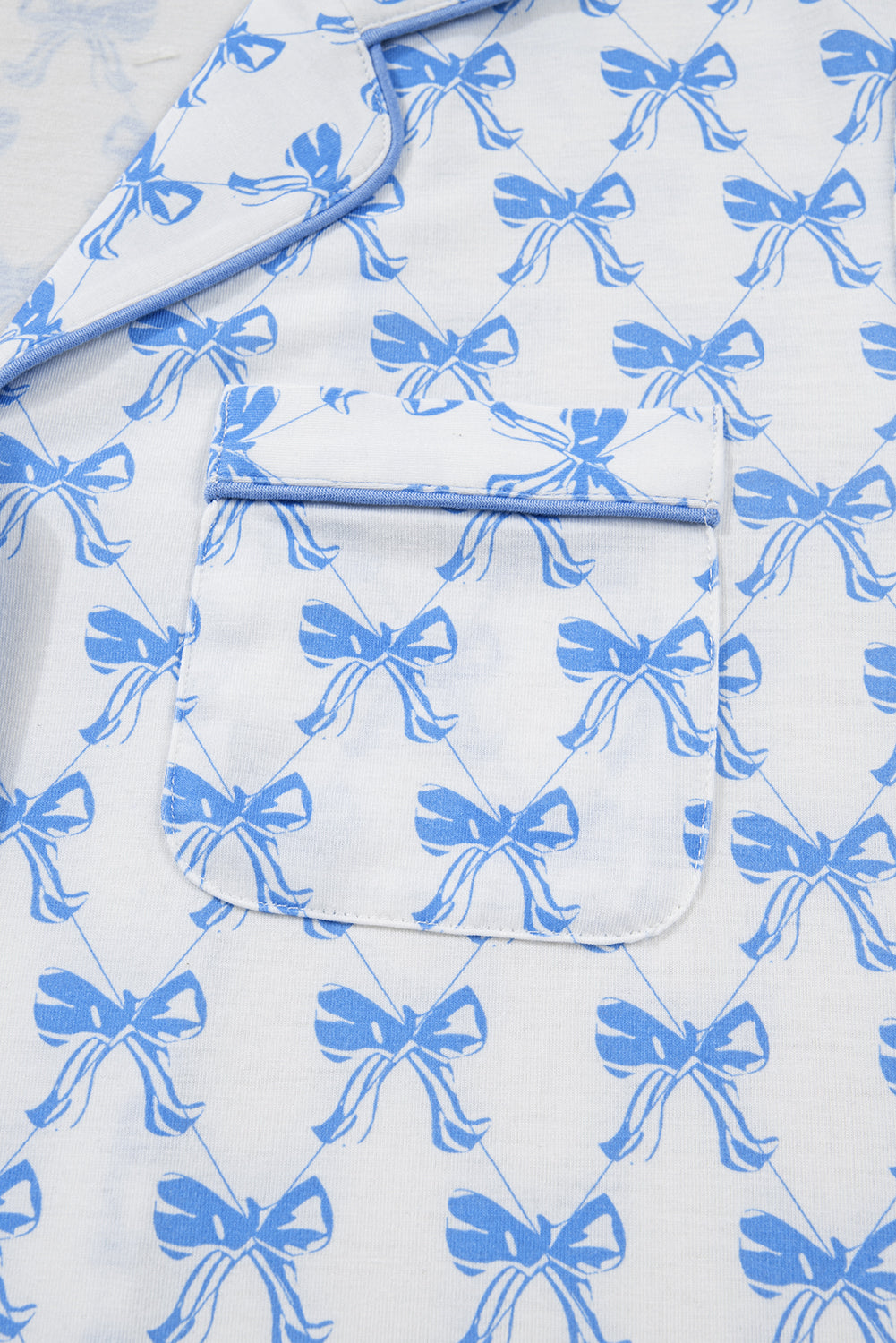 Bow Print Long Sleeve Soft Pyjama Set - eAura