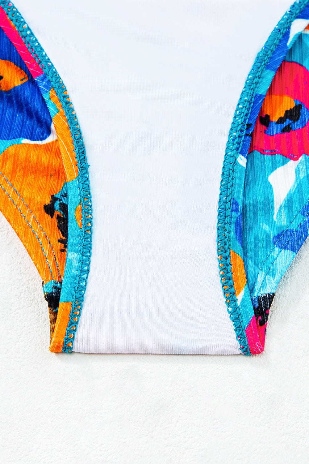 Orange Adjustable Straps Ribbed Knit One Piece Swimsuit eAura