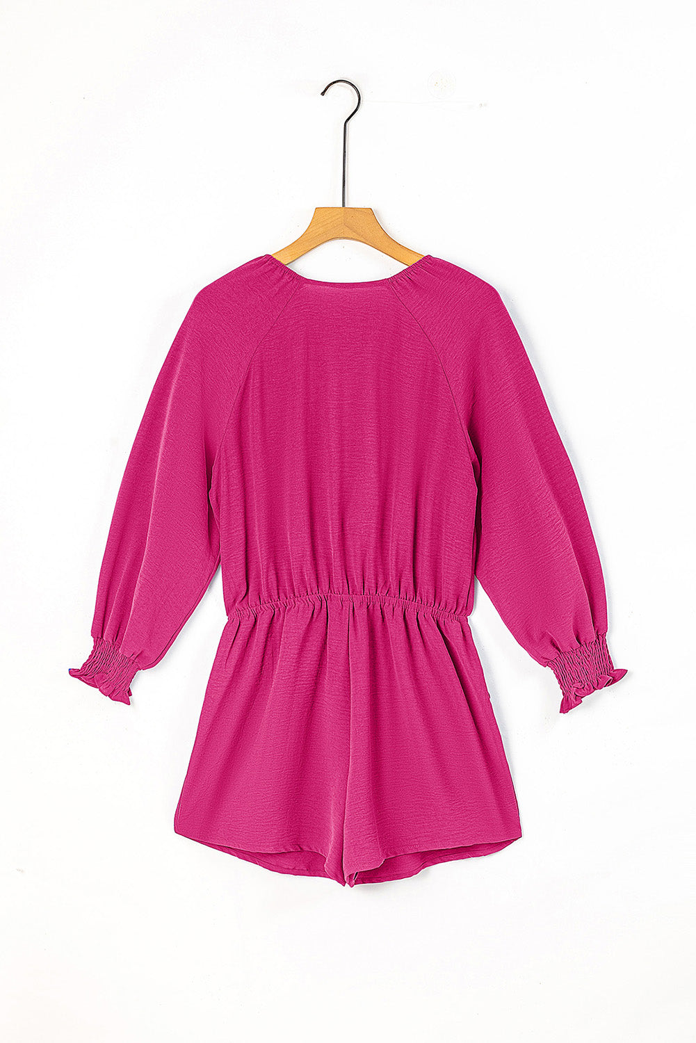 Tie Knot V-Neck Puff Long Sleeve Romper