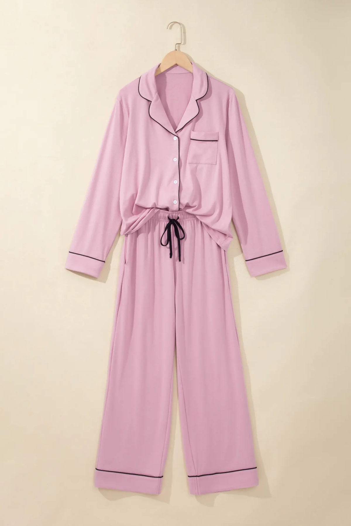 Long Sleeve Colourblock Patchwork Two Piece Home Wear Lounge Set – Delicacy