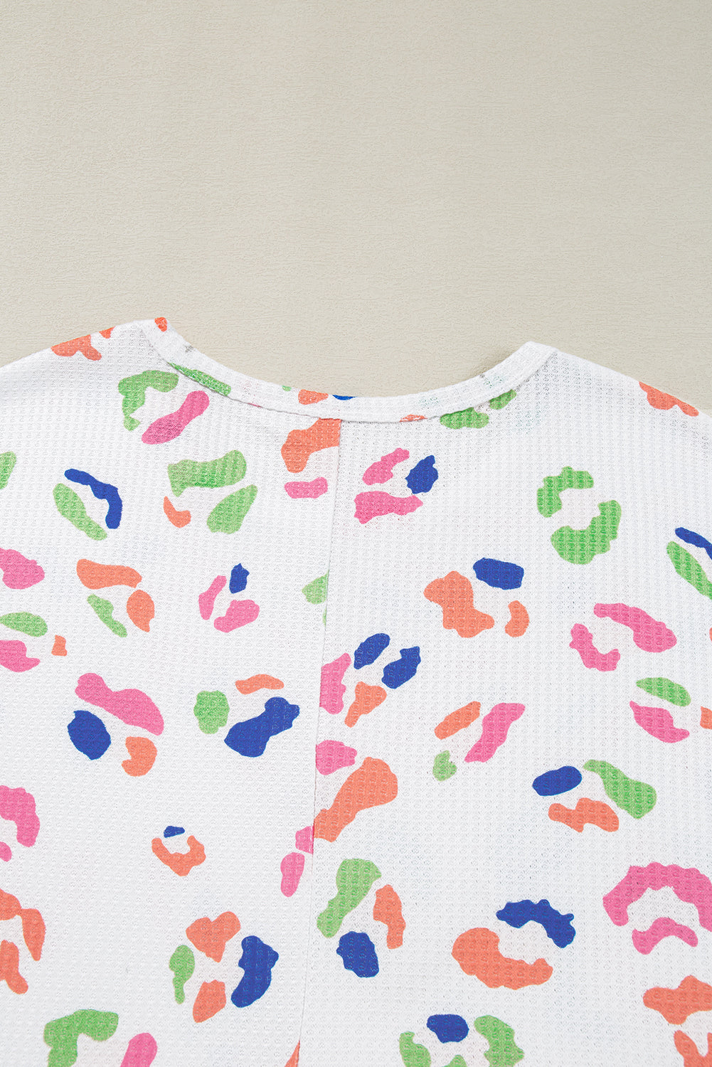White Multicolour Leopard Print Textured Plus Size T Shirt BB Fashion Outlet