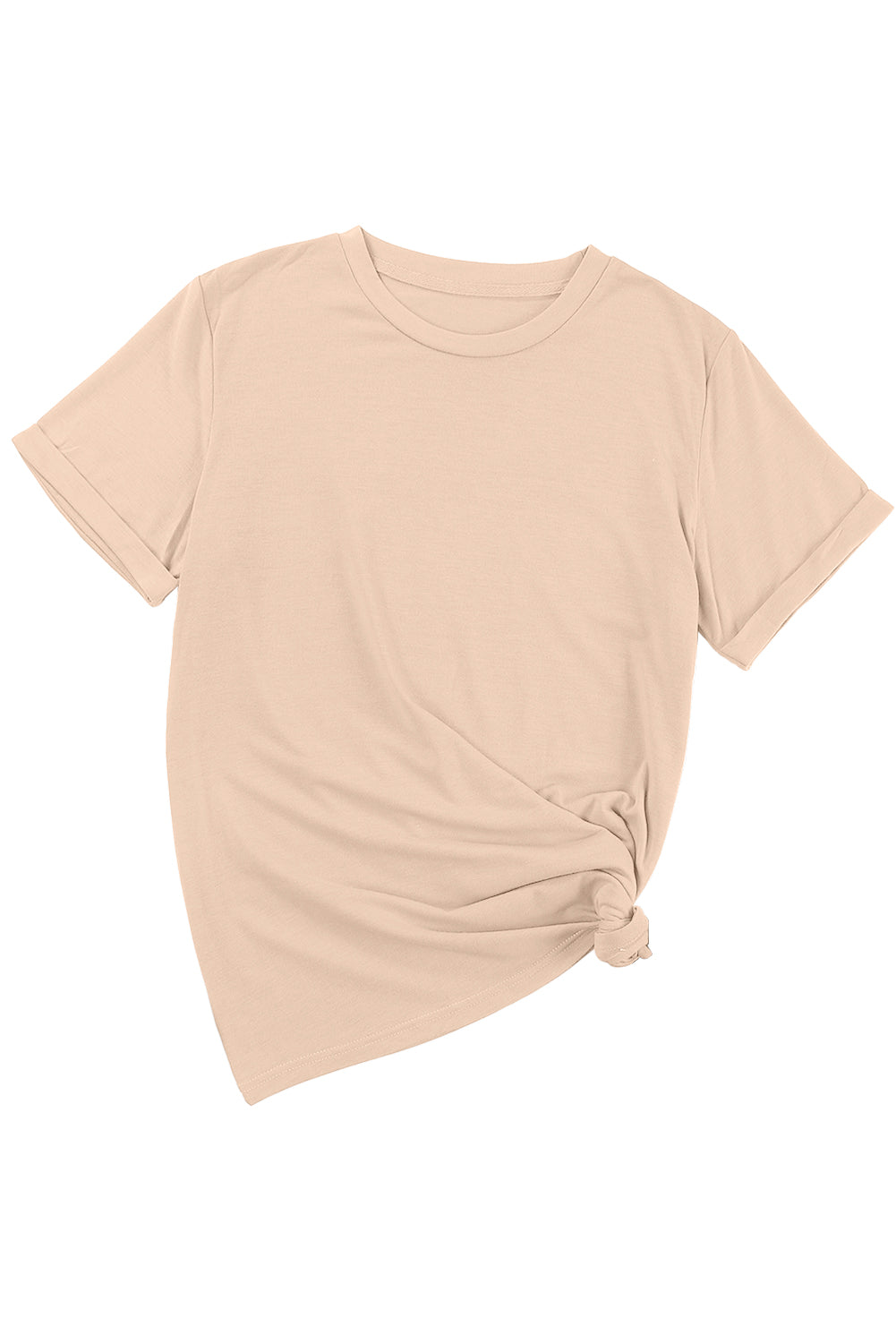 Casual Plain Crew Neck Tee T-Shirt