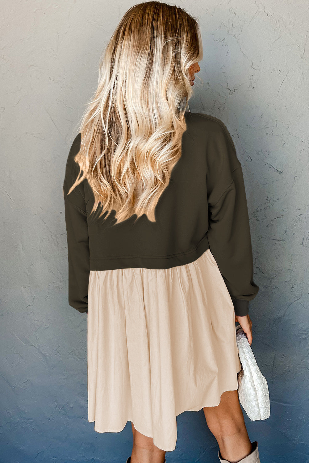Jungle Green Sweatshirt Poplin Mini Dress eAura