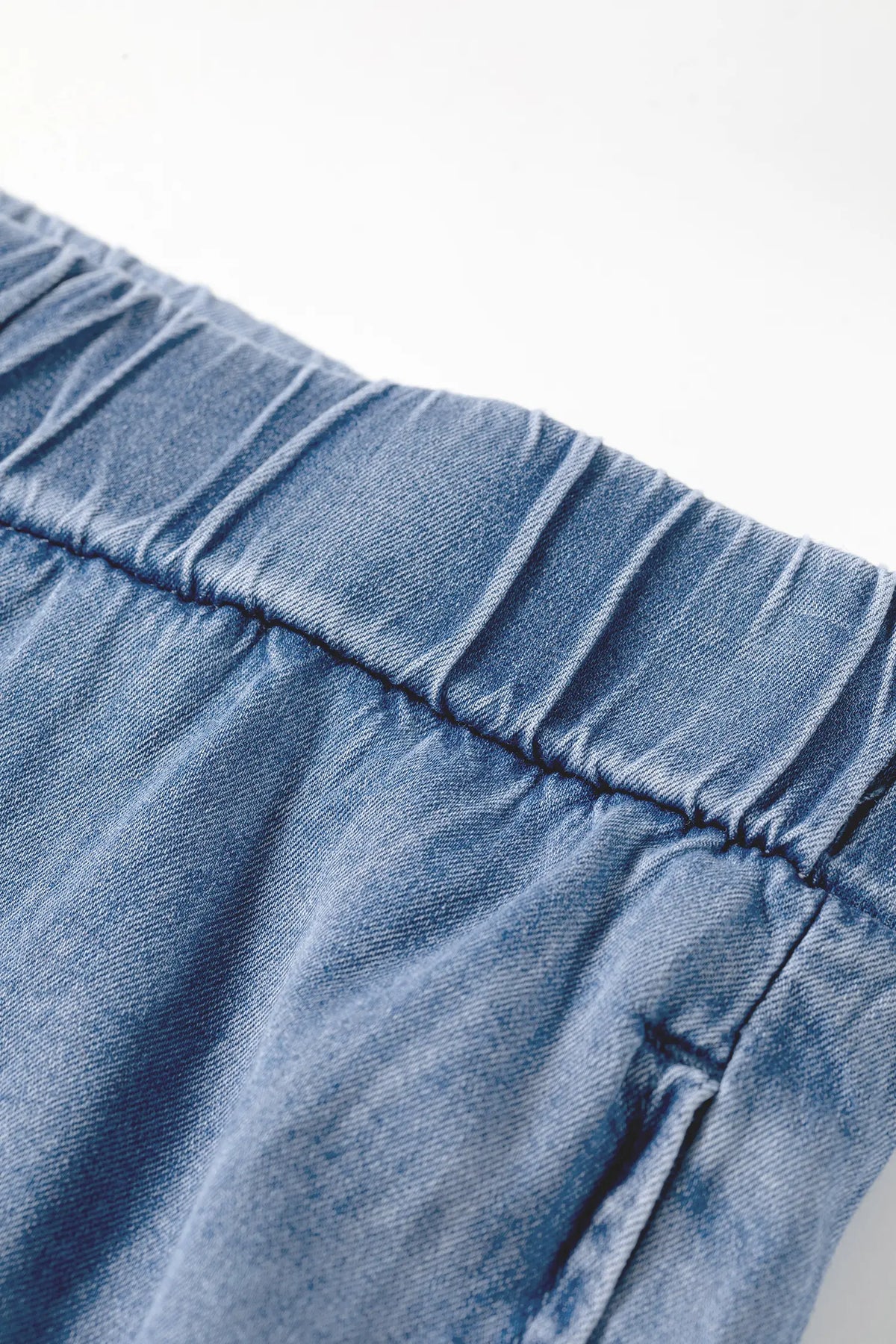 Tiered Raw Edge Ruffled Plus Size Wide Leg Denim Pants – Dusk Blue