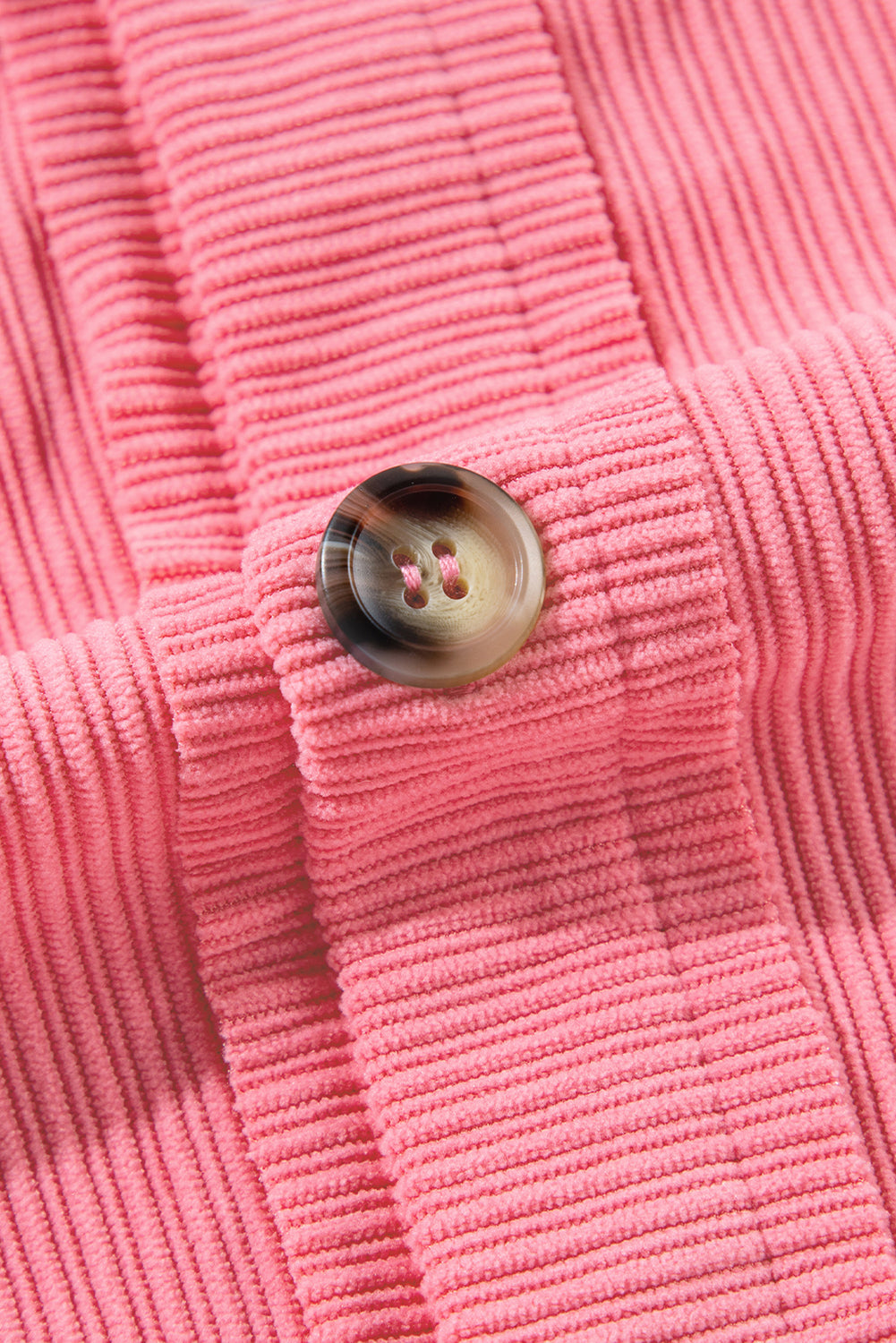 Bonbon Corduroy Flap Detail Button Up Split Shacket eAura