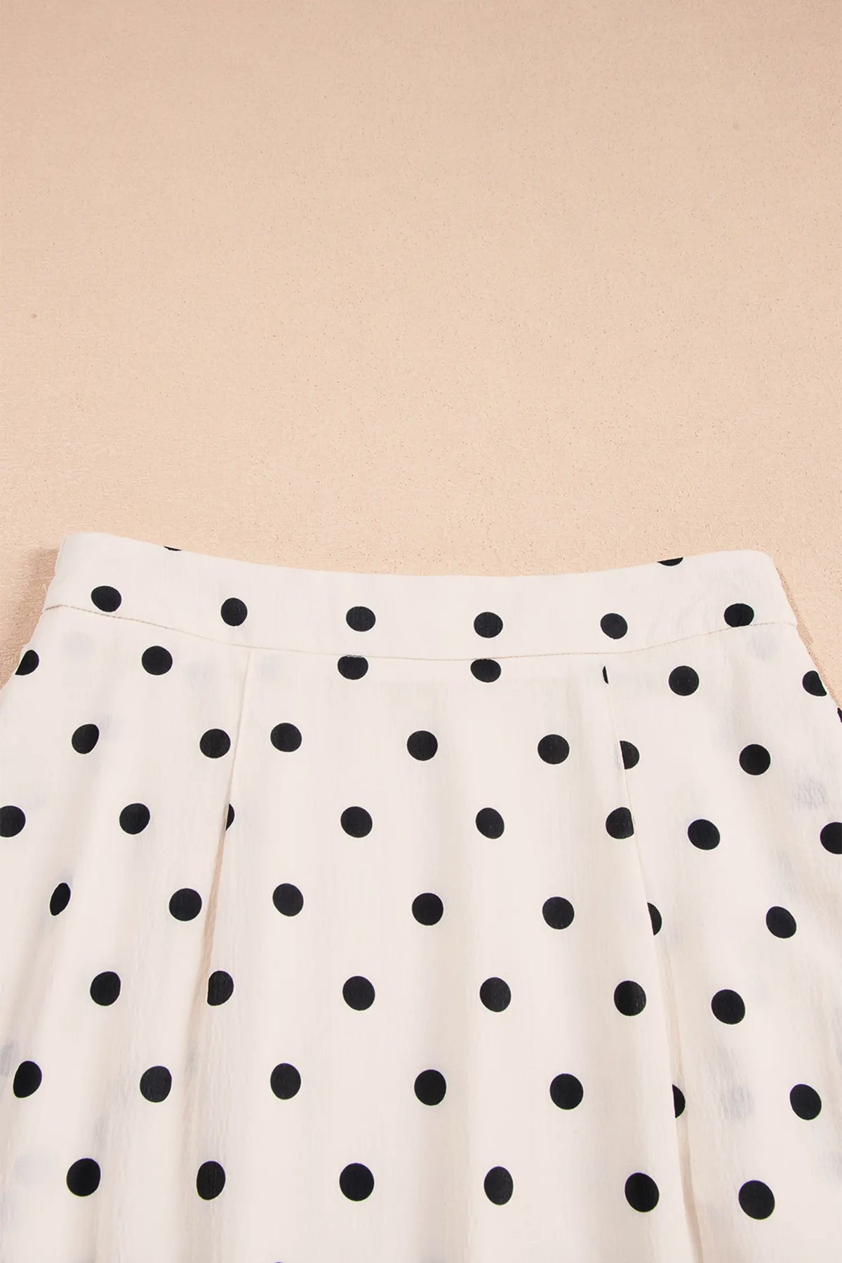 White Polka Dot Ruffled Slit Maxi Skirt