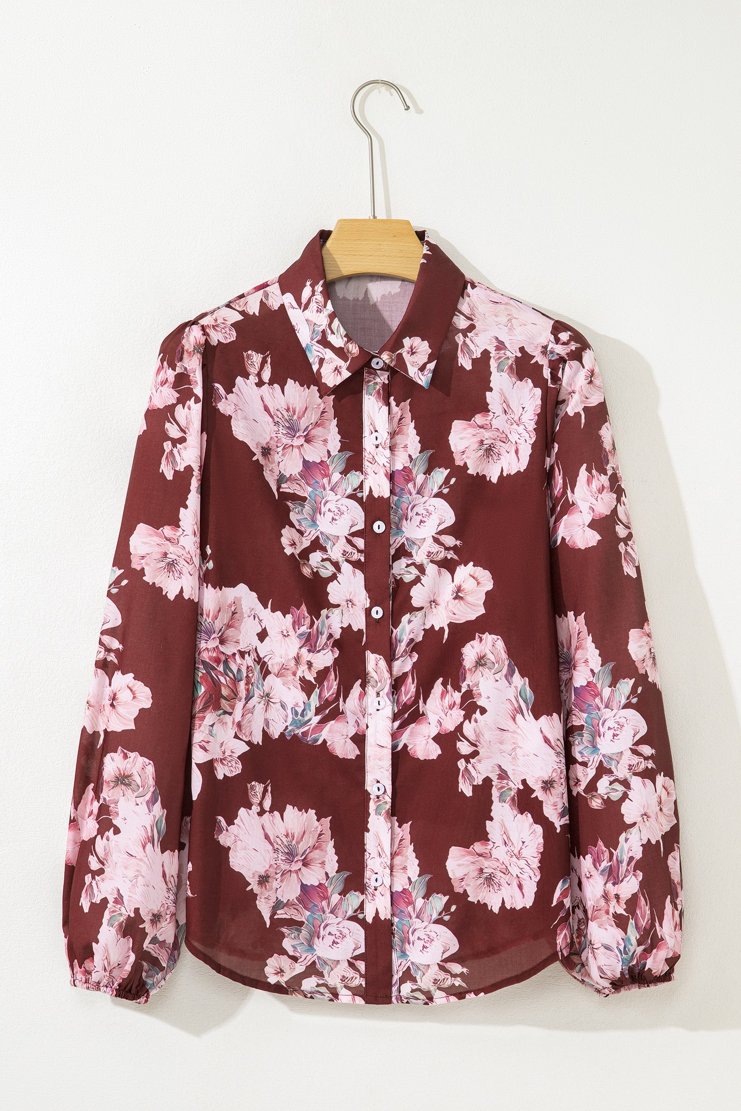 Floral Puff Sleeve Lightweight Shirt - eAura
