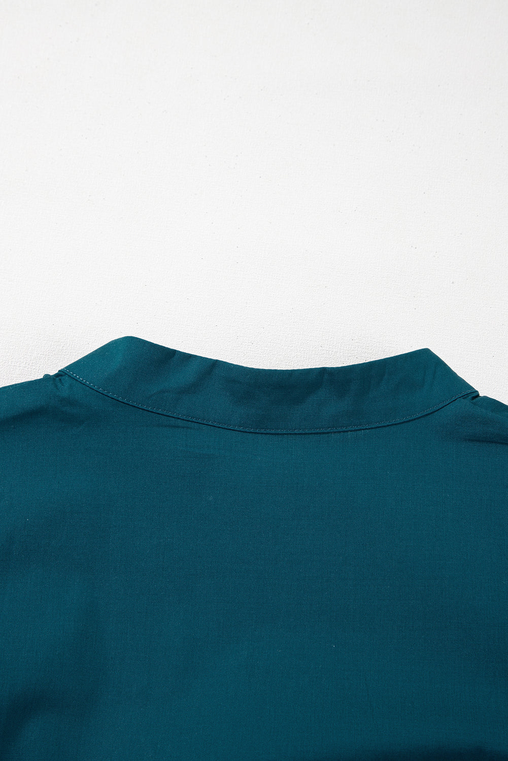 Blue Sapphire Colourblock Split V Neck Puff Sleeve Mini Dress - eAura